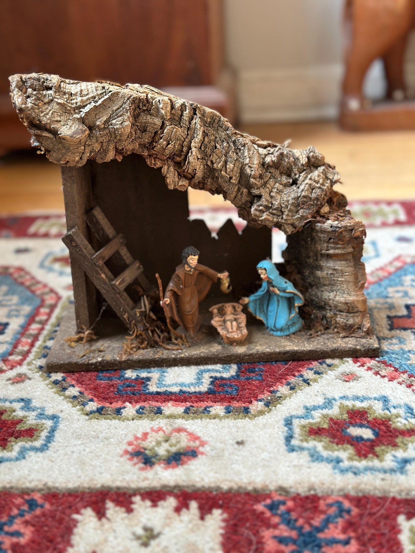 Vintage Nativity Manger Mary Joseph Jesus