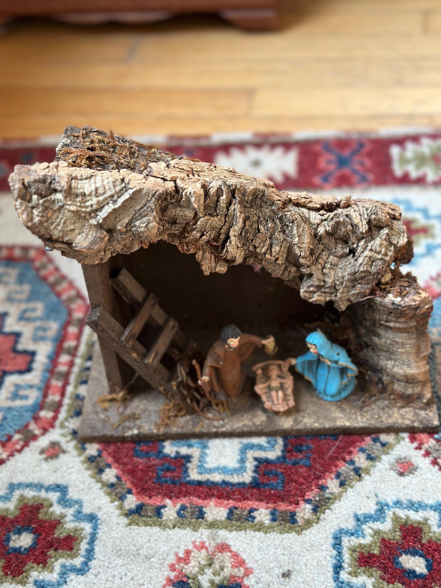 Vintage Nativity Manger Mary Joseph Jesus