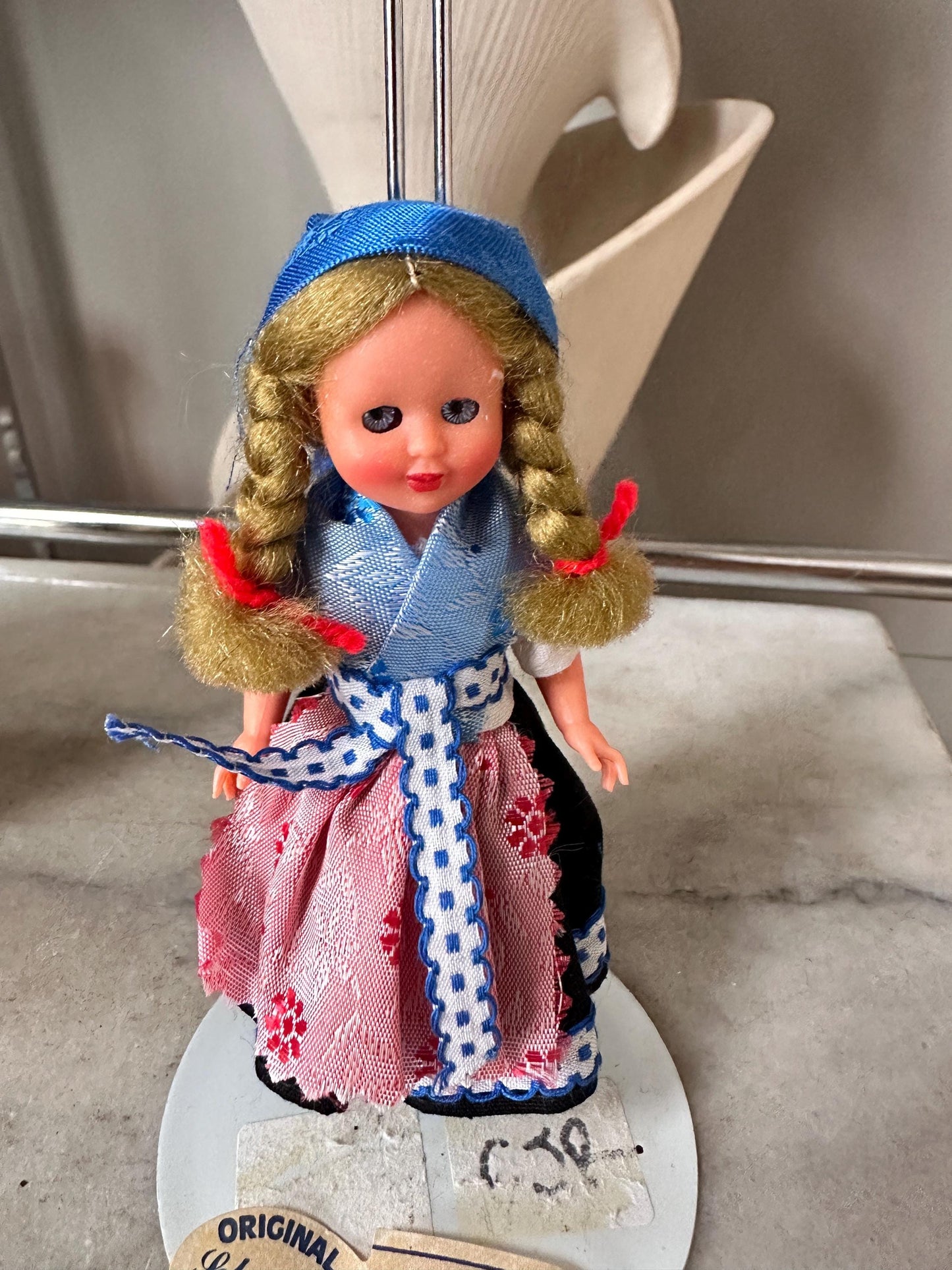 German Folklore Dolls, Set of 3 Vintage, Hand-Painted Faces, Traditional Costumes