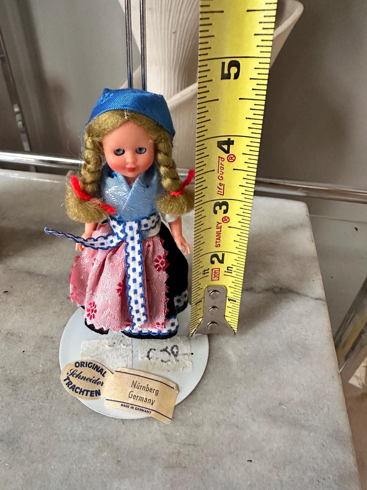 German Folklore Dolls, Set of 3 Vintage, Hand-Painted Faces, Traditional Costumes