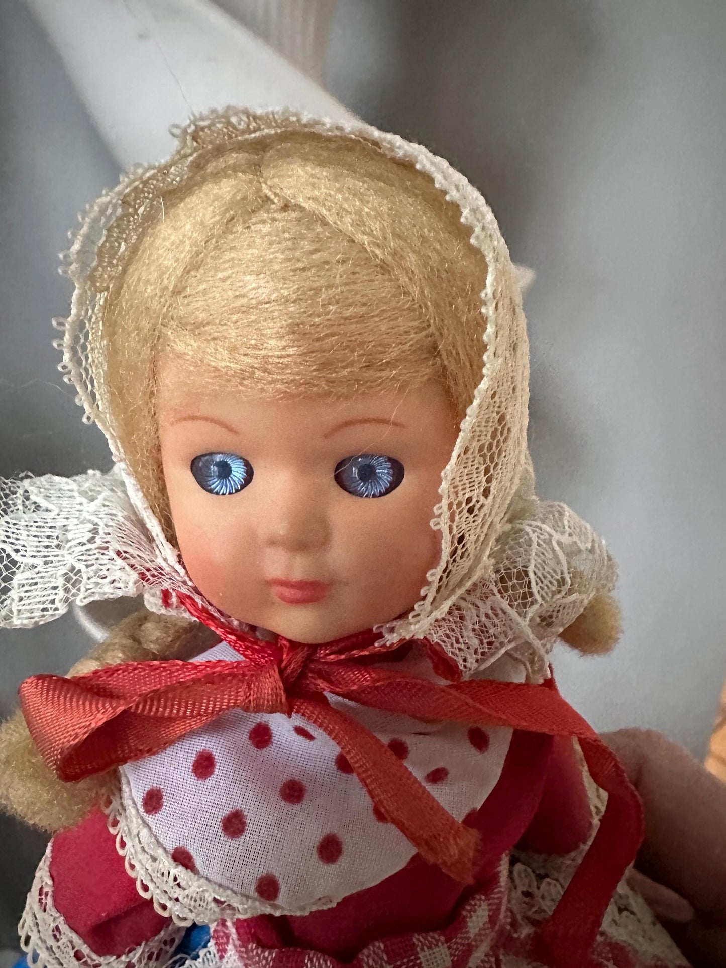 Vintage Gudrun Formby Danish Design Doll, Blue Sleepy Eyes, Collectible Scandinavian Toy, Mid-Century Doll