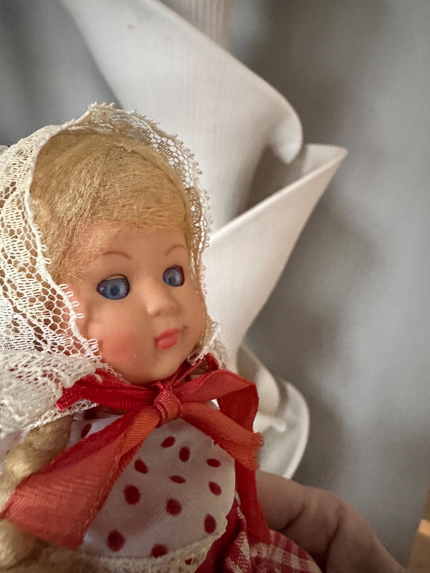 Vintage Gudrun Formby Danish Design Doll, Blue Sleepy Eyes, Collectible Scandinavian Toy, Mid-Century Doll