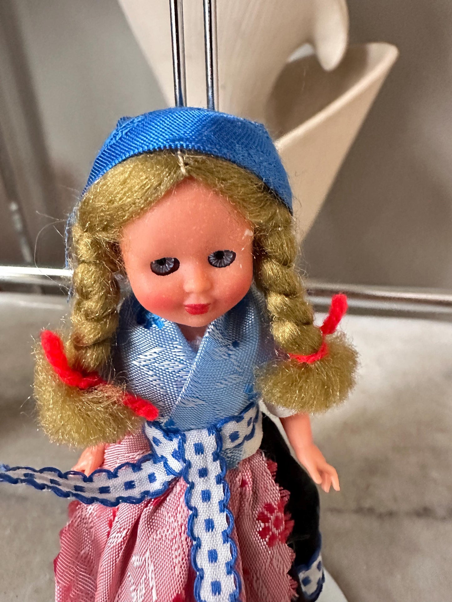 German Folklore Dolls, Set of 3 Vintage, Hand-Painted Faces, Traditional Costumes