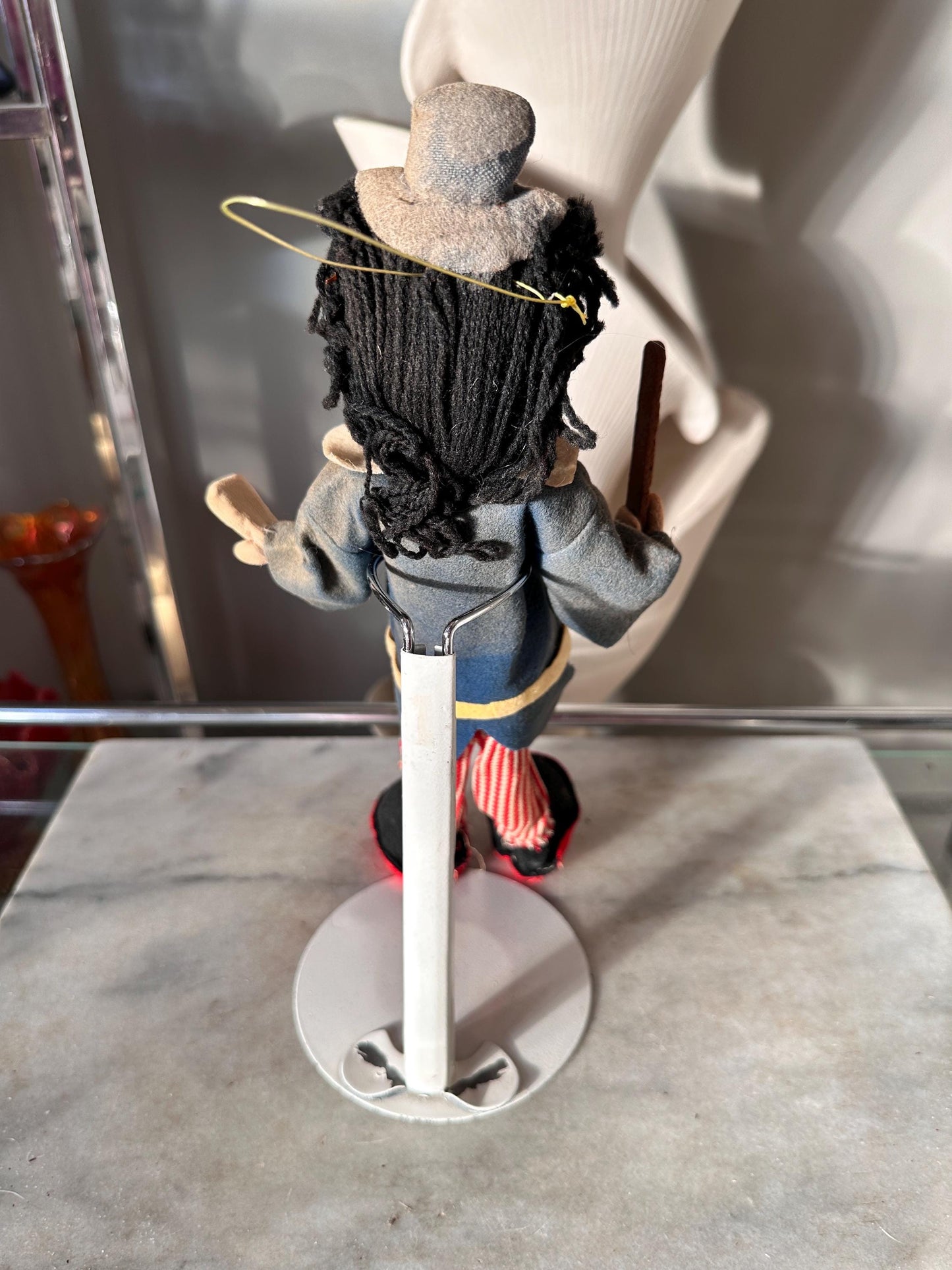1960s Holiday Fair Hobo Clown Doll, Poseable Felt, Made in Japan Kitsch Décor