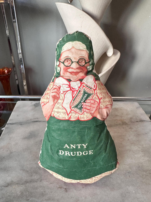 1930s Aunty Drudge Oil Cloth Doll | Fels Naptha Mascot Folk Toy