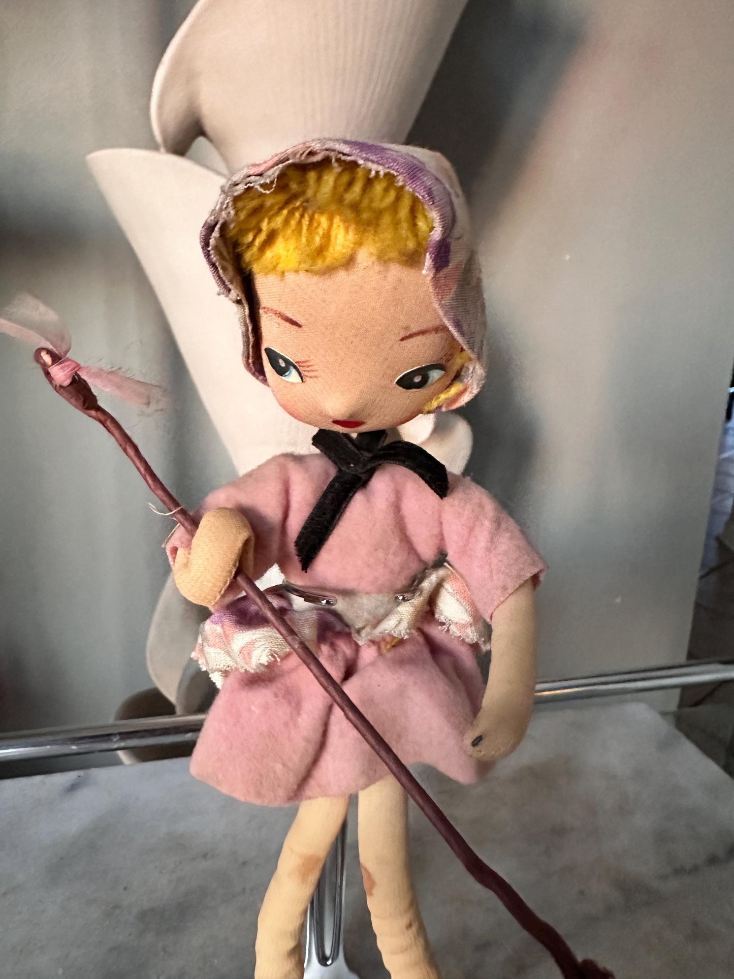 Vintage Little Bo Peep Pose Doll, Nursery Rhyme Storybook Collectible Figurine