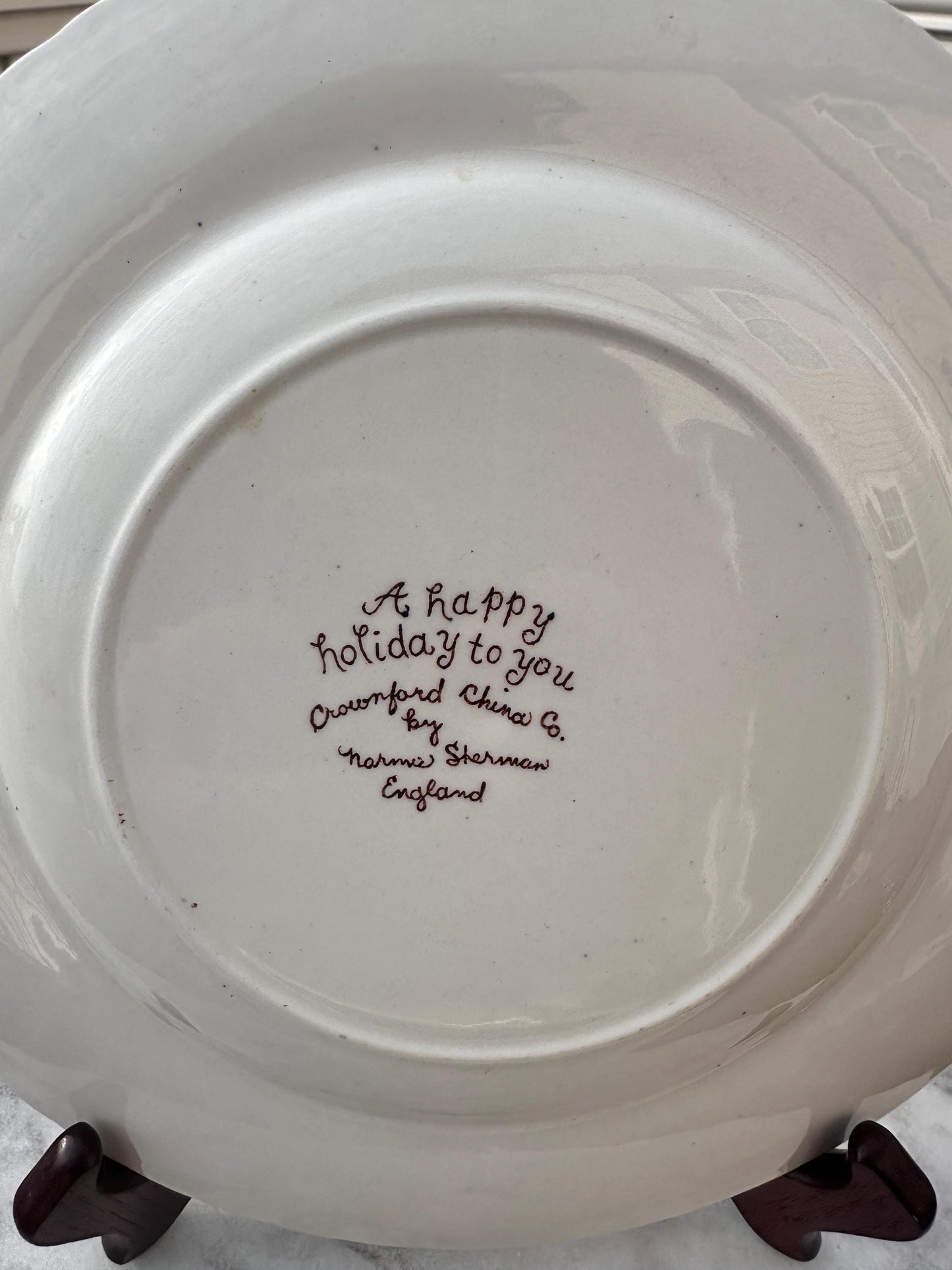 Vintage 1973 Royal Crownford Christmas Plate, Norma Sherman Art, England