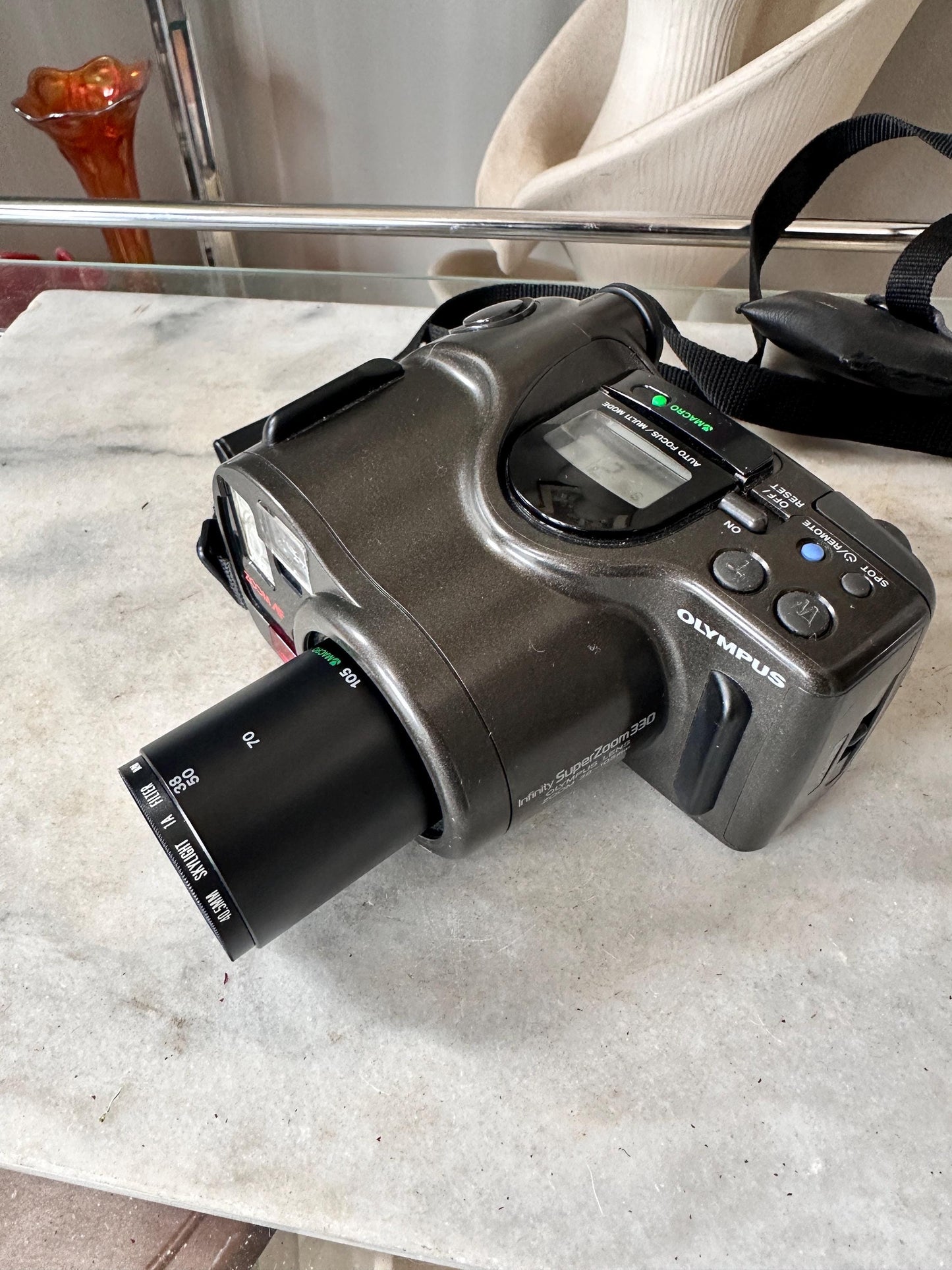 Olympus Infinity Super Zoom 330 35mm Film Camera Bundle, Manual, Lens Kit, Filters