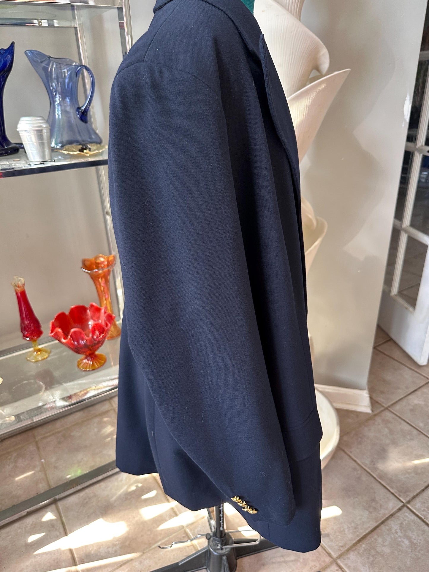 Vintage 1990s Lauren Ralph Lauren Navy Double Breasted Wool Blazer – Women’s Size 22