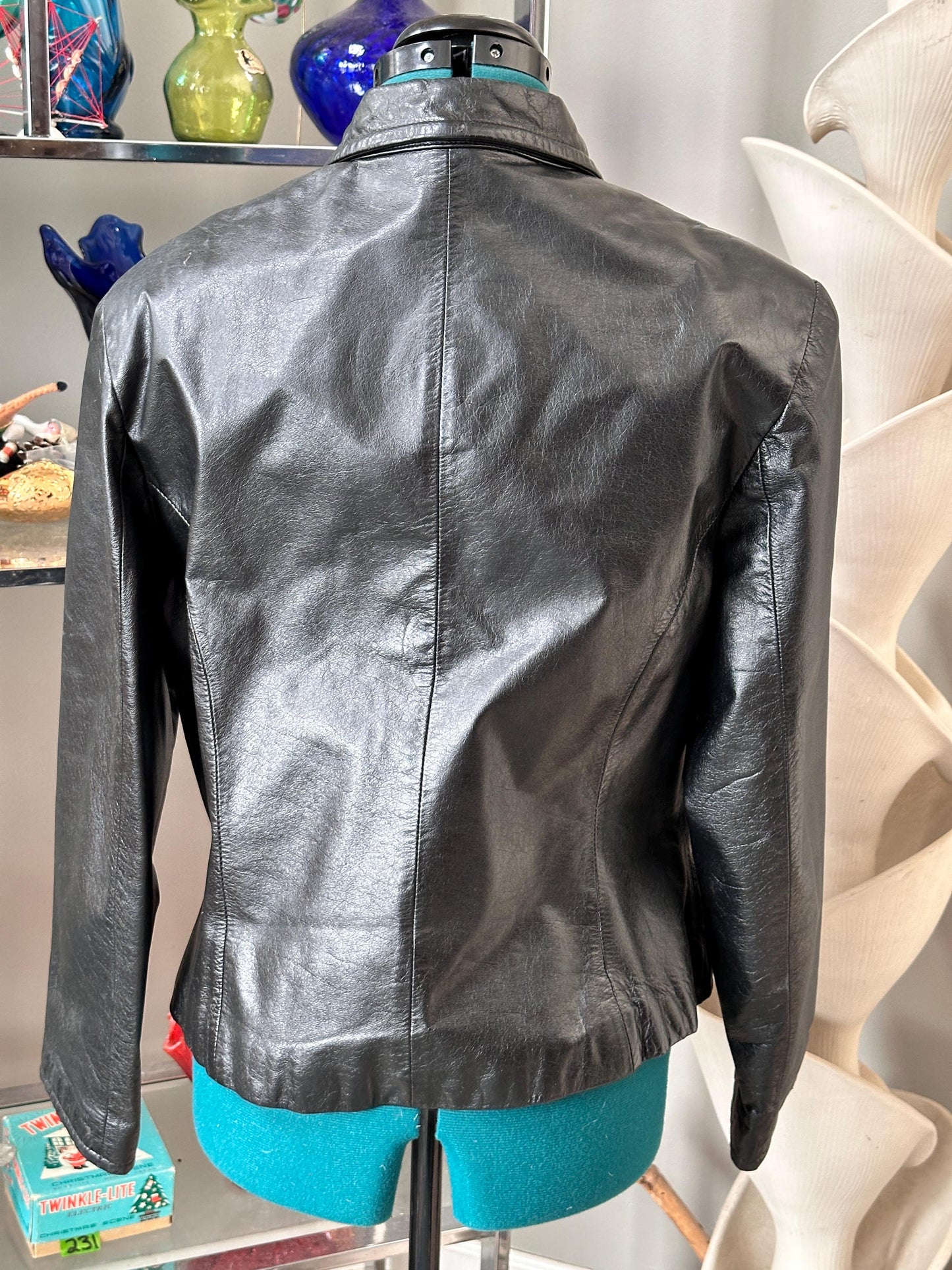 Vintage 1990s Wilsons Leather Black Leather Jacket | Women’s Size Large | Classic Moto Style