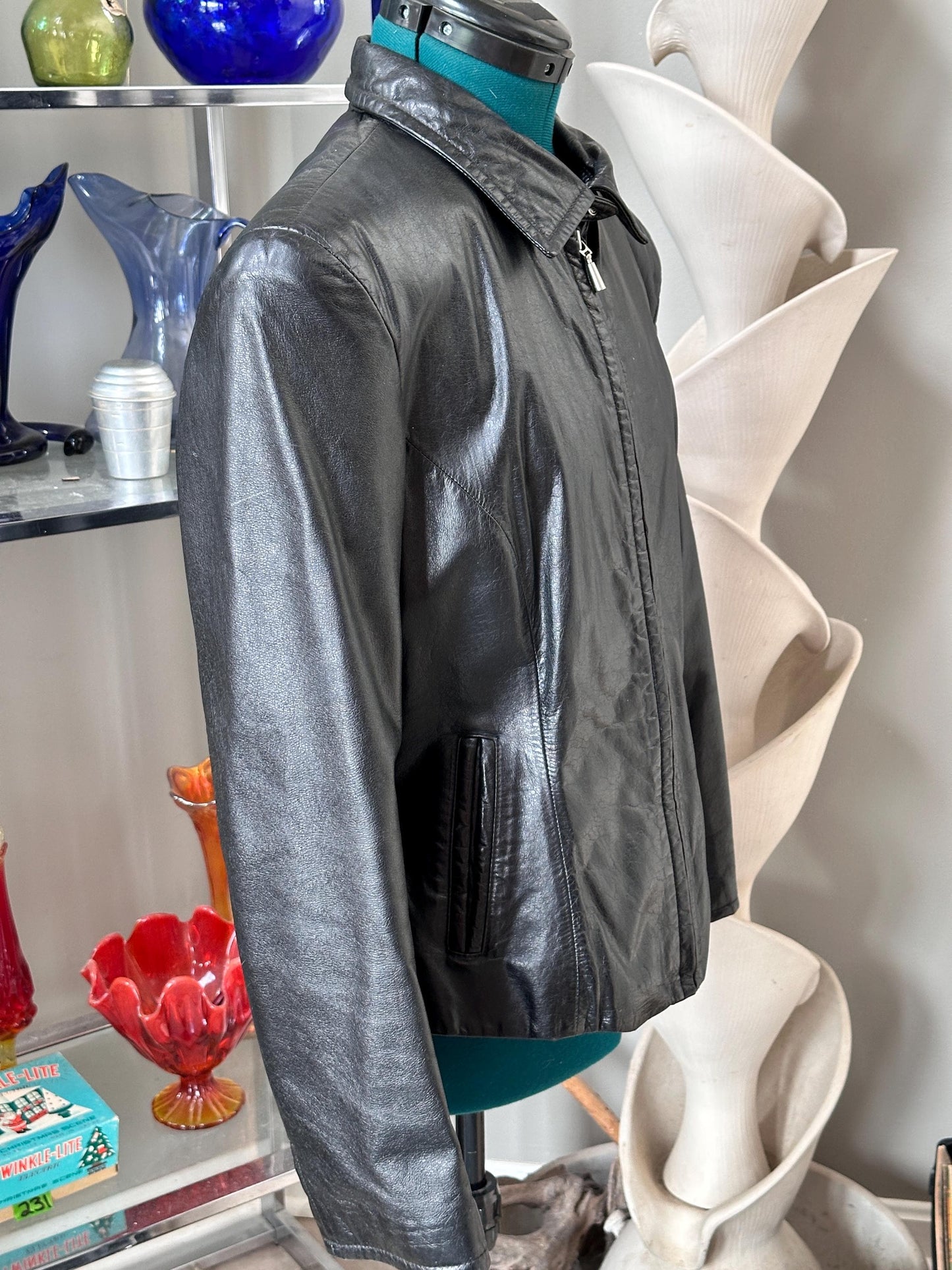 Vintage 1990s Wilsons Leather Black Leather Jacket | Women’s Size Large | Classic Moto Style