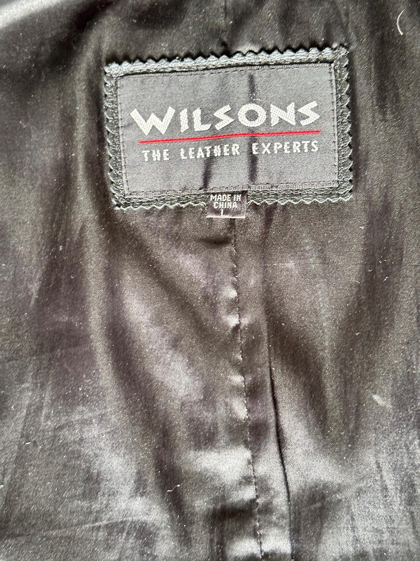 Vintage 1990s Wilsons Leather Black Leather Jacket | Women’s Size Large | Classic Moto Style