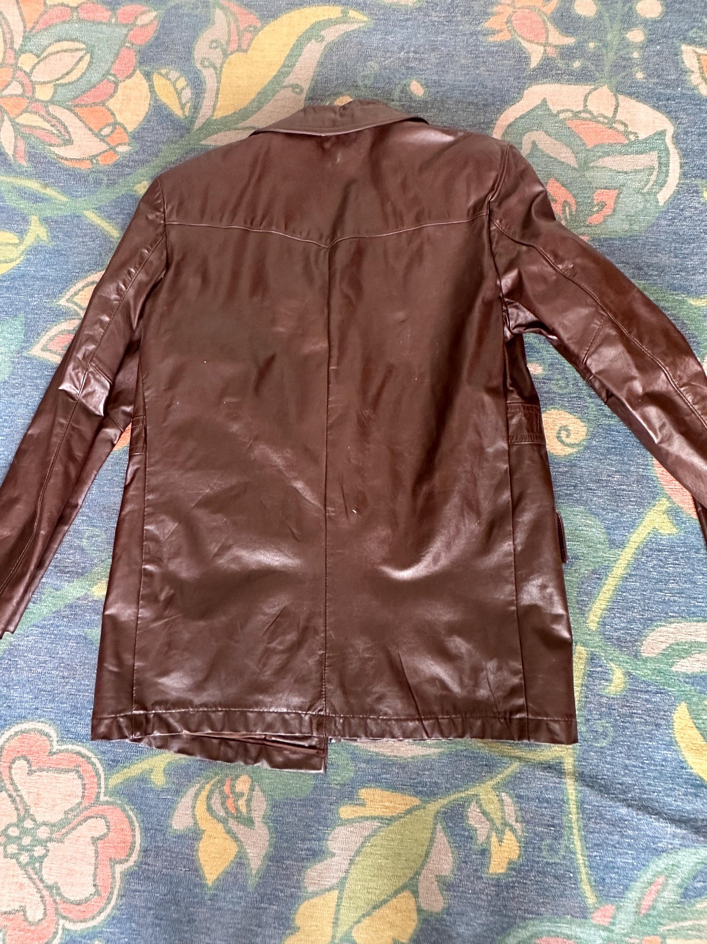 1970s Brown Leather Trench Coat | Men's Small | Fight Club Style Jacket