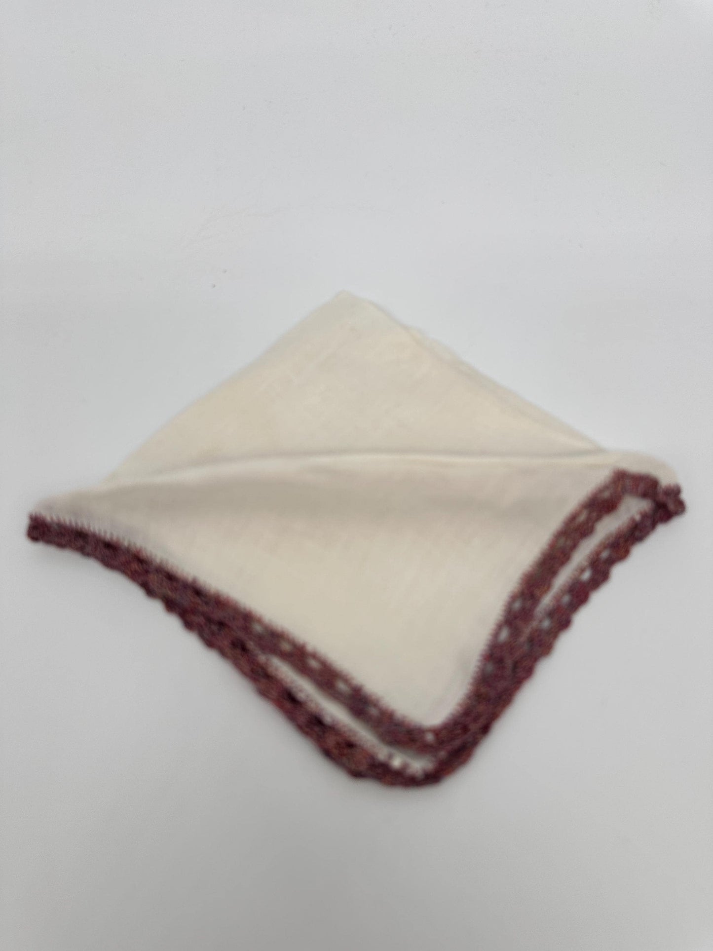 Vintage Shabby Chic Linen Crocheted Hankies – Ivory, Pink, Pastel Bridal Wedding Set