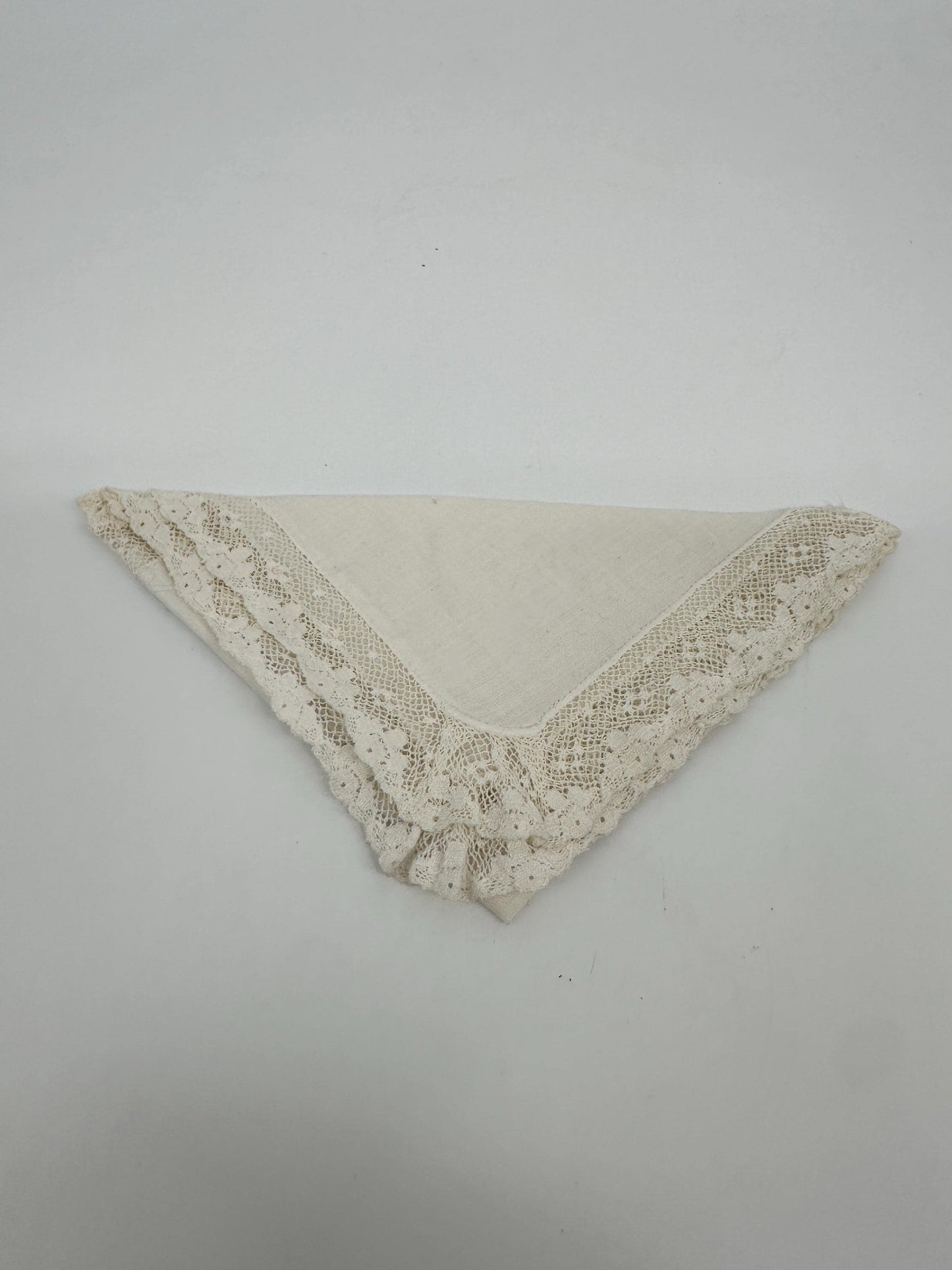 Vintage Shabby Chic Linen Crocheted Hankies – Ivory, Pink, Pastel Bridal Wedding Set