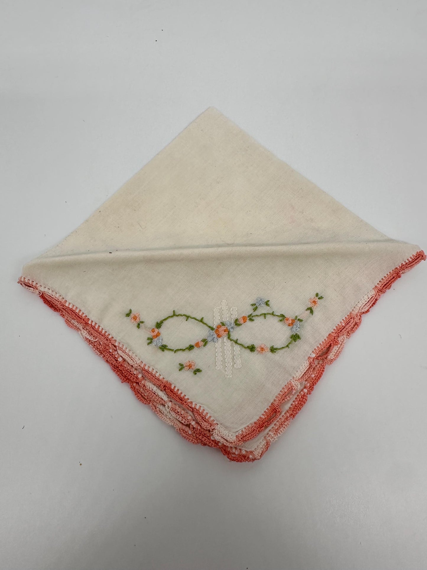 Vintage Linen Hankies - Pastel Floral and Butterfly Embroidery, Bridal Hanky Set of 5