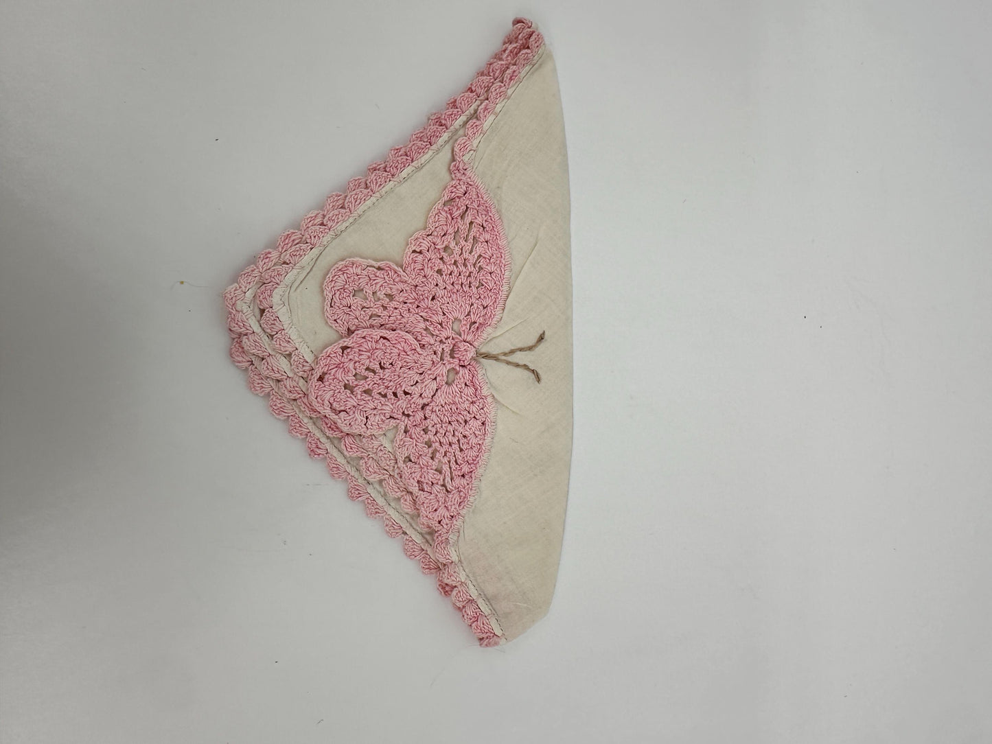 Vintage Shabby Chic Linen Crocheted Hankies – Ivory, Pink, Pastel Bridal Wedding Set