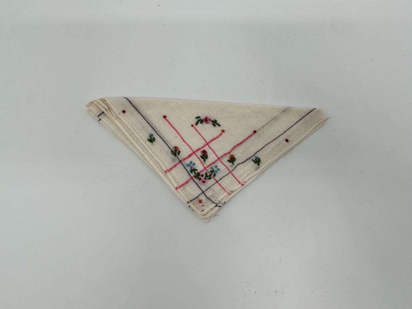 Vintage Linen Hankies - Pastel Floral and Butterfly Embroidery, Bridal Hanky Set of 5