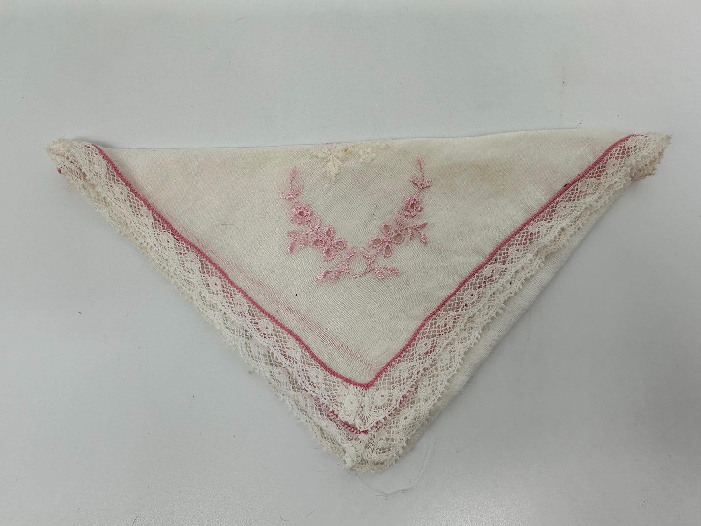 Vintage Linen Hankies - Pastel Floral and Butterfly Embroidery, Bridal Hanky Set of 5