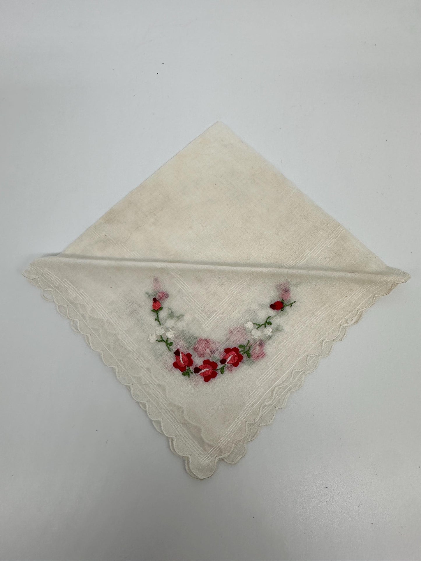 Vintage Linen Hankies - Pastel Floral and Butterfly Embroidery, Bridal Hanky Set of 5