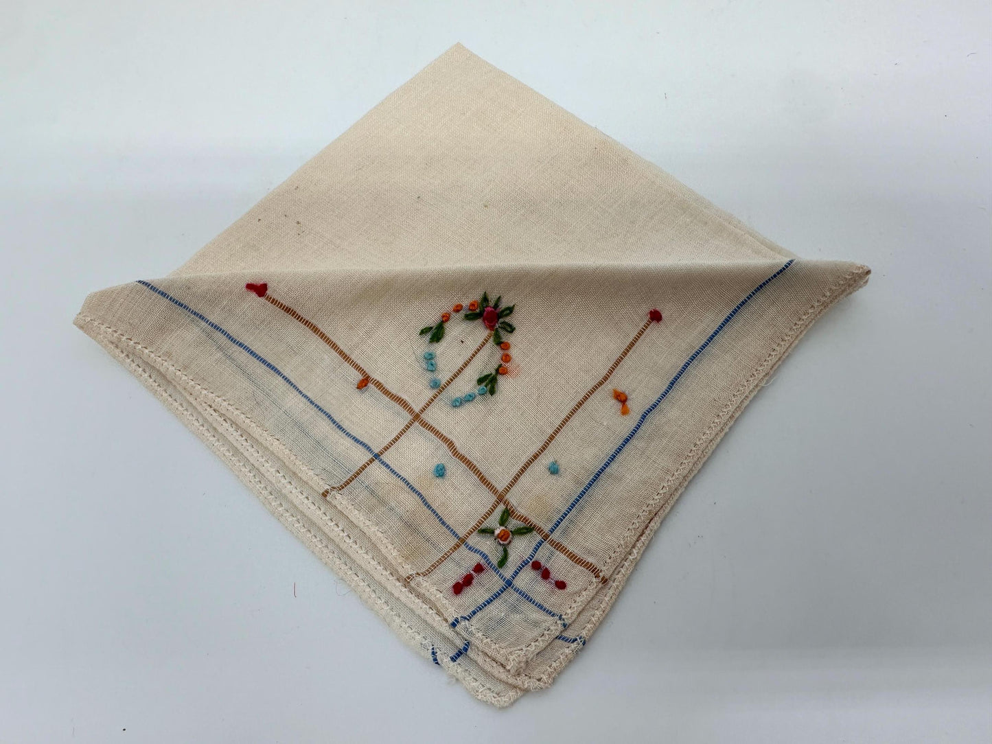 Vintage Linen Hankies - Pastel Floral and Butterfly Embroidery, Bridal Hanky Set of 5