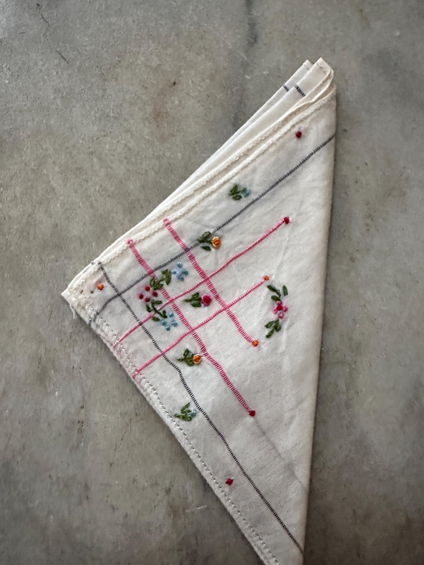 Vintage Linen Hankies - Pastel Floral and Butterfly Embroidery, Bridal Hanky Set of 5