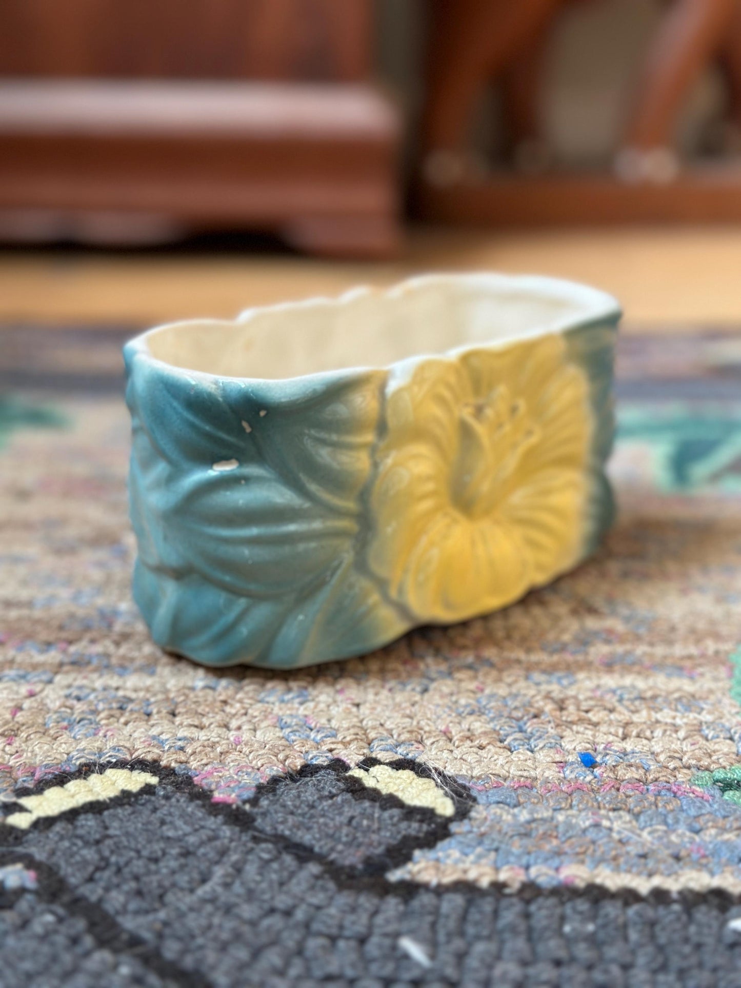 Vintage Royal Copley Ceramic Planter | Royal Copely Magnolia Planter | 1940s USA Pottery