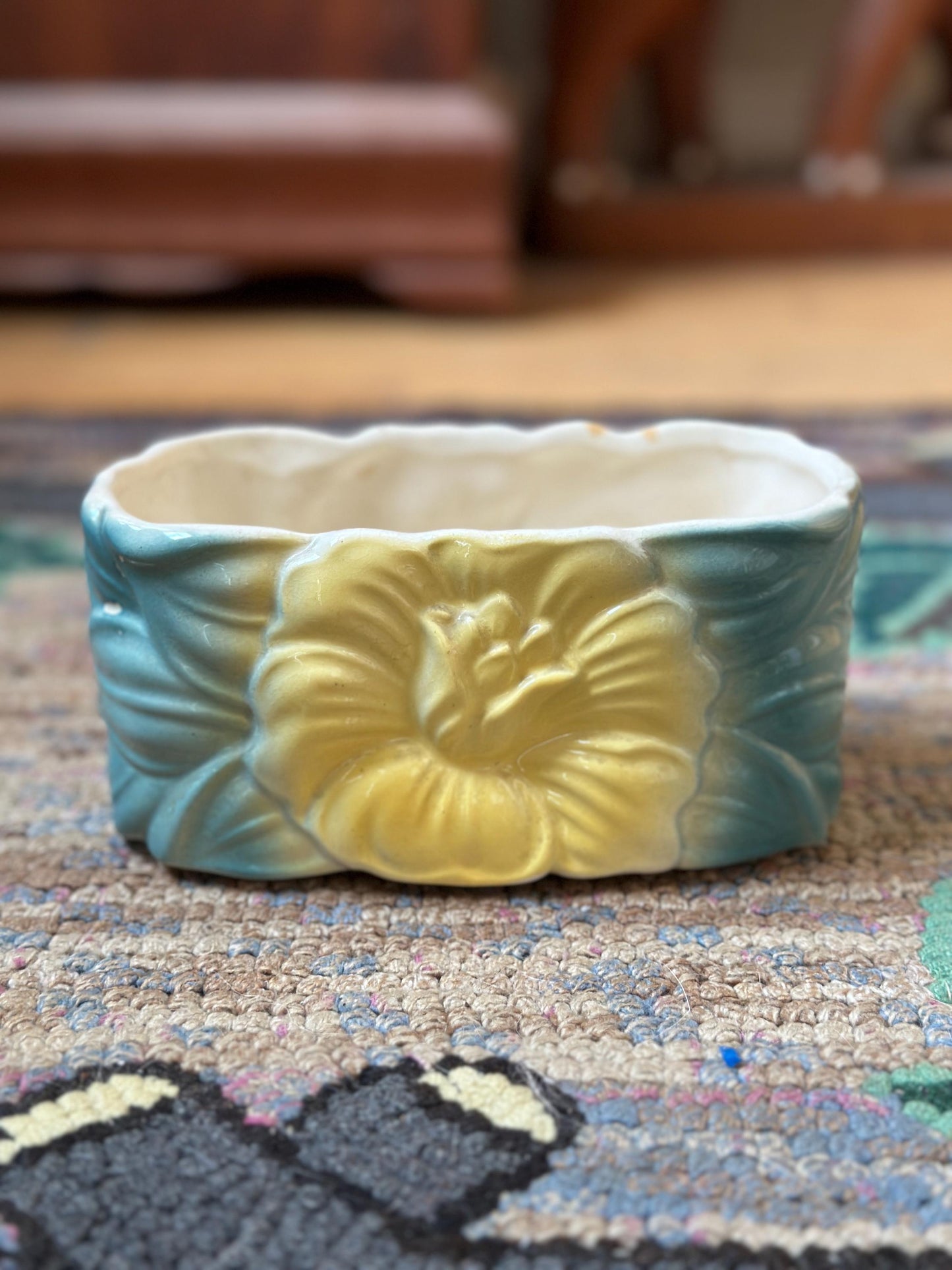 Vintage Royal Copley Ceramic Planter | Royal Copely Magnolia Planter | 1940s USA Pottery