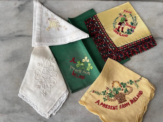 Vintage Embroidered Hankies – Ireland, Scotland Souvenir Collection