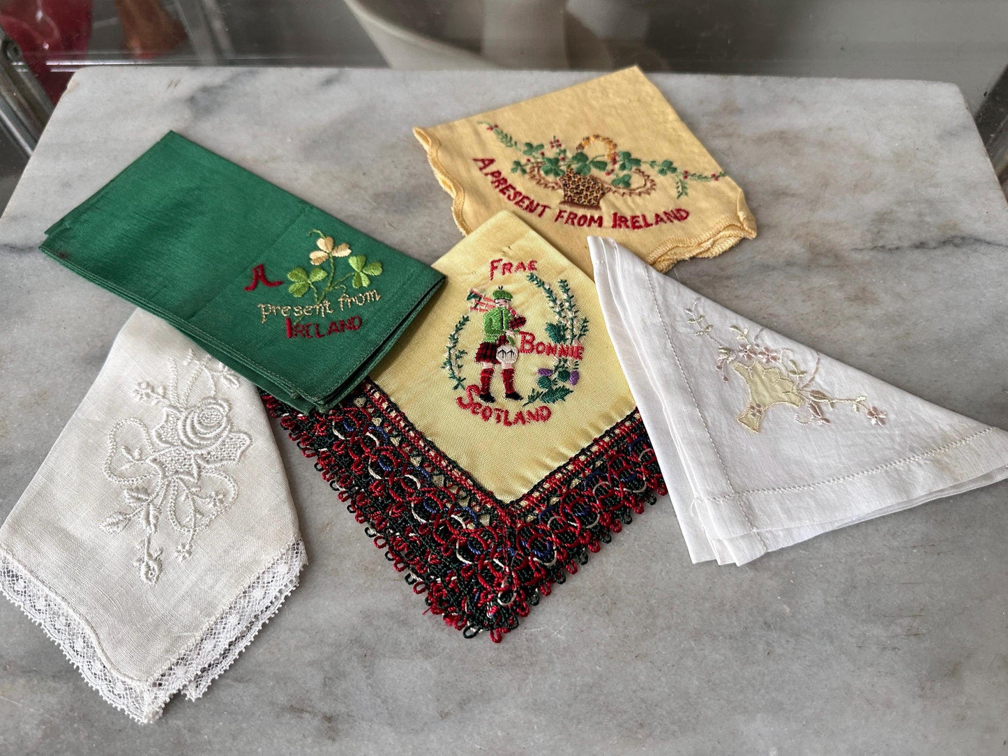 Vintage Embroidered Hankies – Ireland, Scotland Souvenir Collection