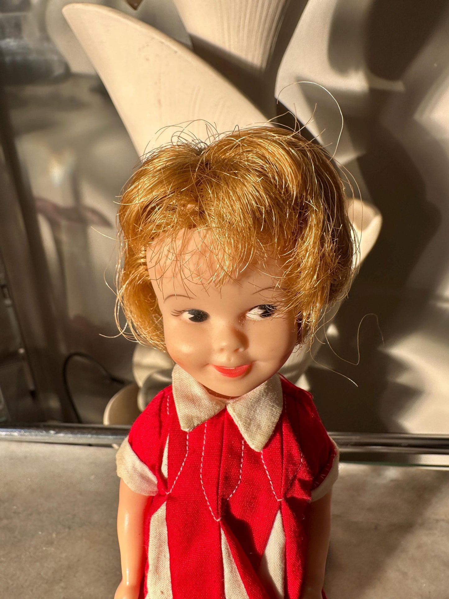 Vintage 1964 Penny Brite Doll Carry Case with 6 Outfits – Mid Century Topper Toys