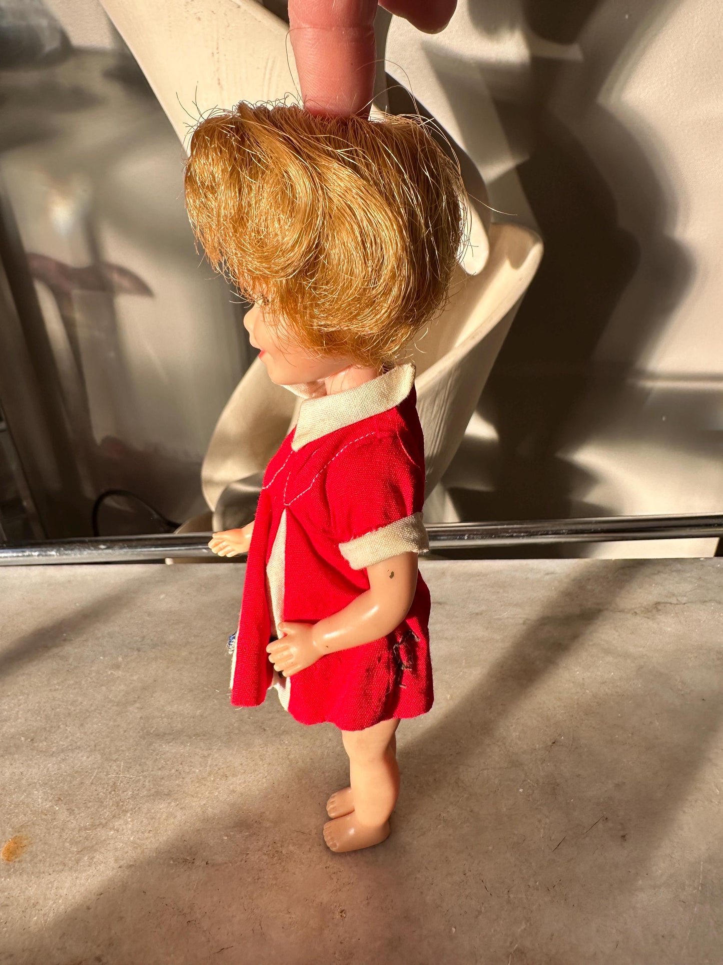 Vintage 1964 Penny Brite Doll Carry Case with 6 Outfits – Mid Century Topper Toys