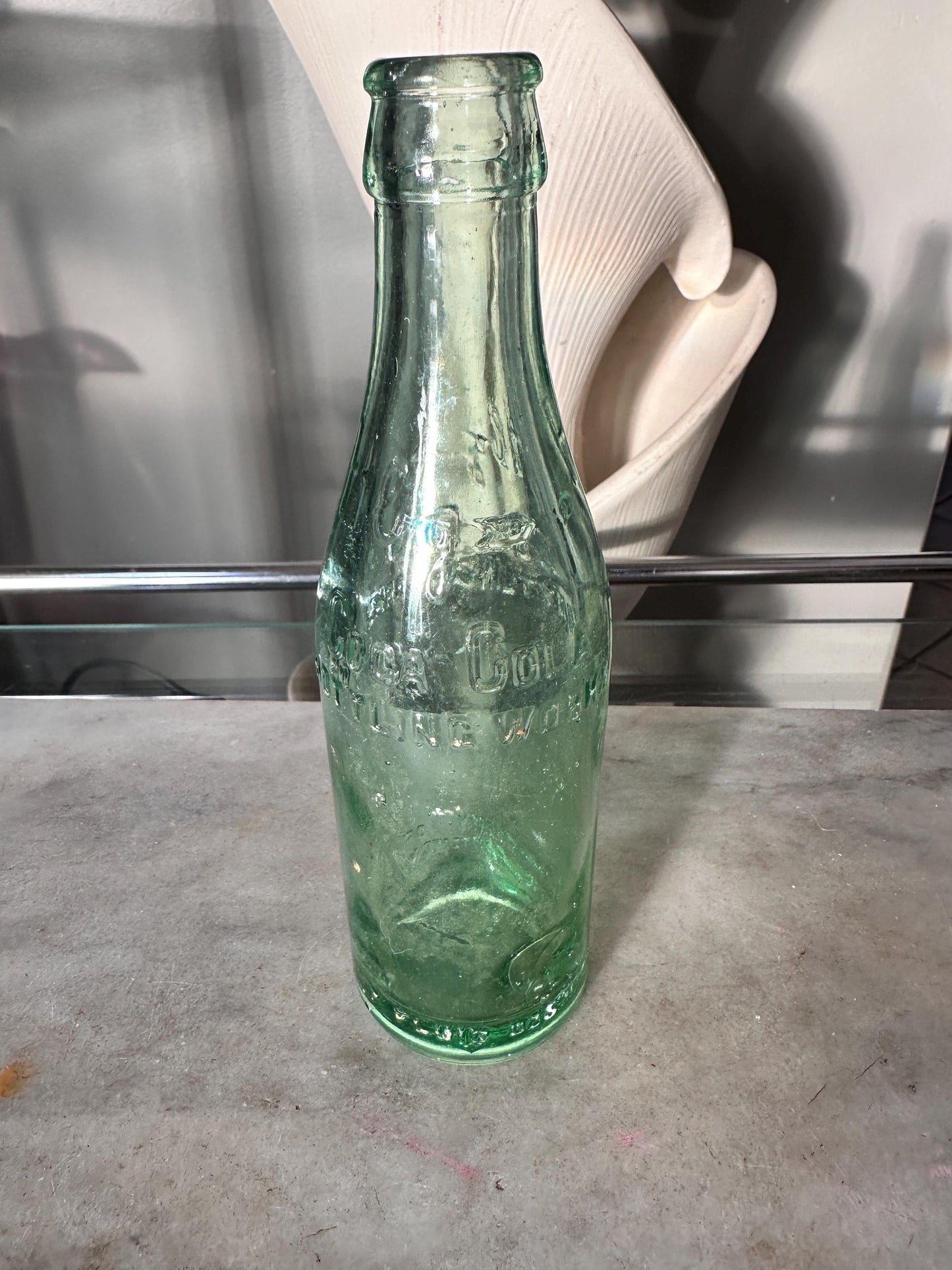 Vintage HBG Coca-Cola Bottling Works Green Glass Bottle – 7 fl oz – Embossed Straight-Side Soda Bottle