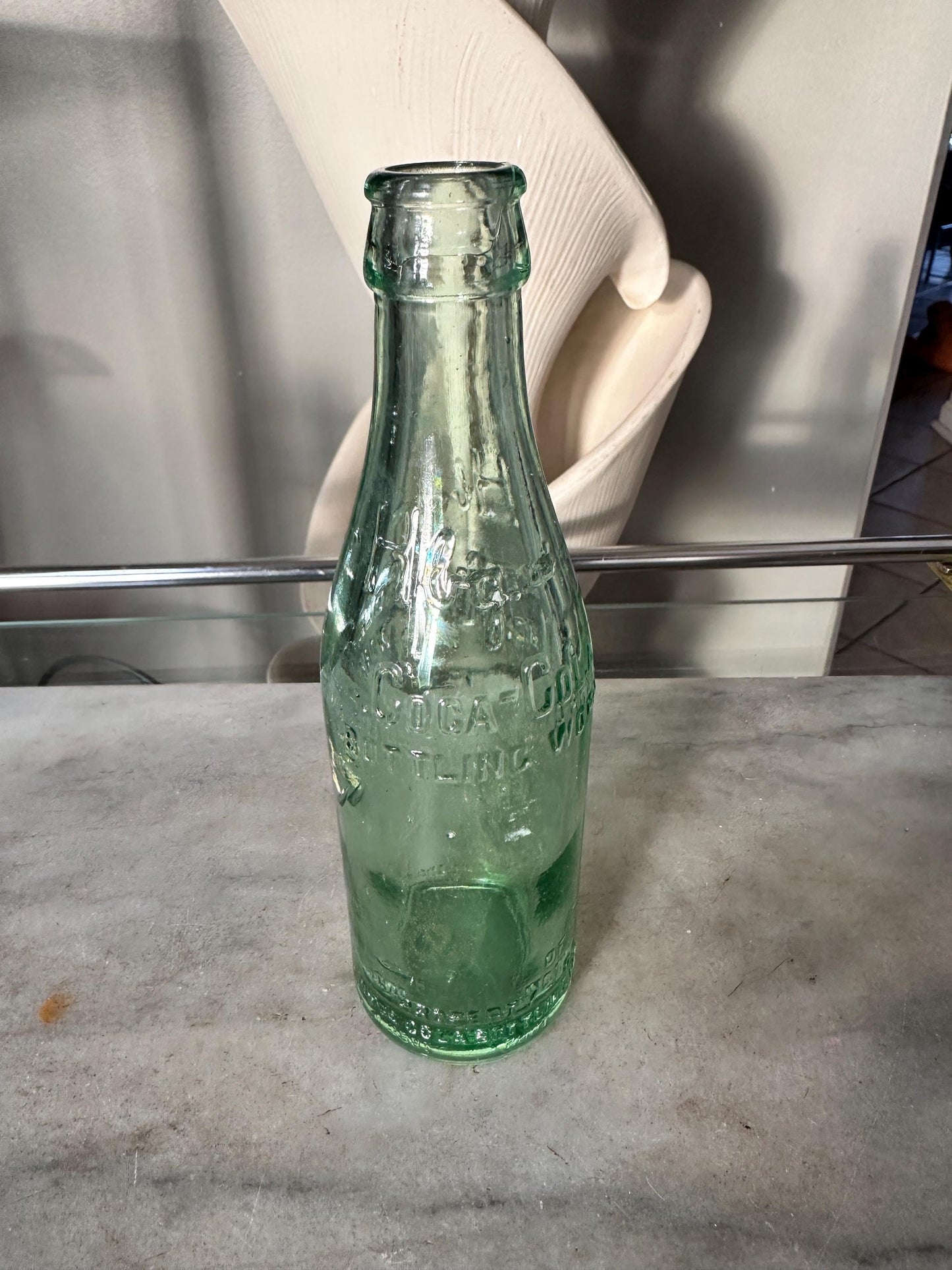 Vintage HBG Coca-Cola Bottling Works Green Glass Bottle – 7 fl oz – Embossed Straight-Side Soda Bottle