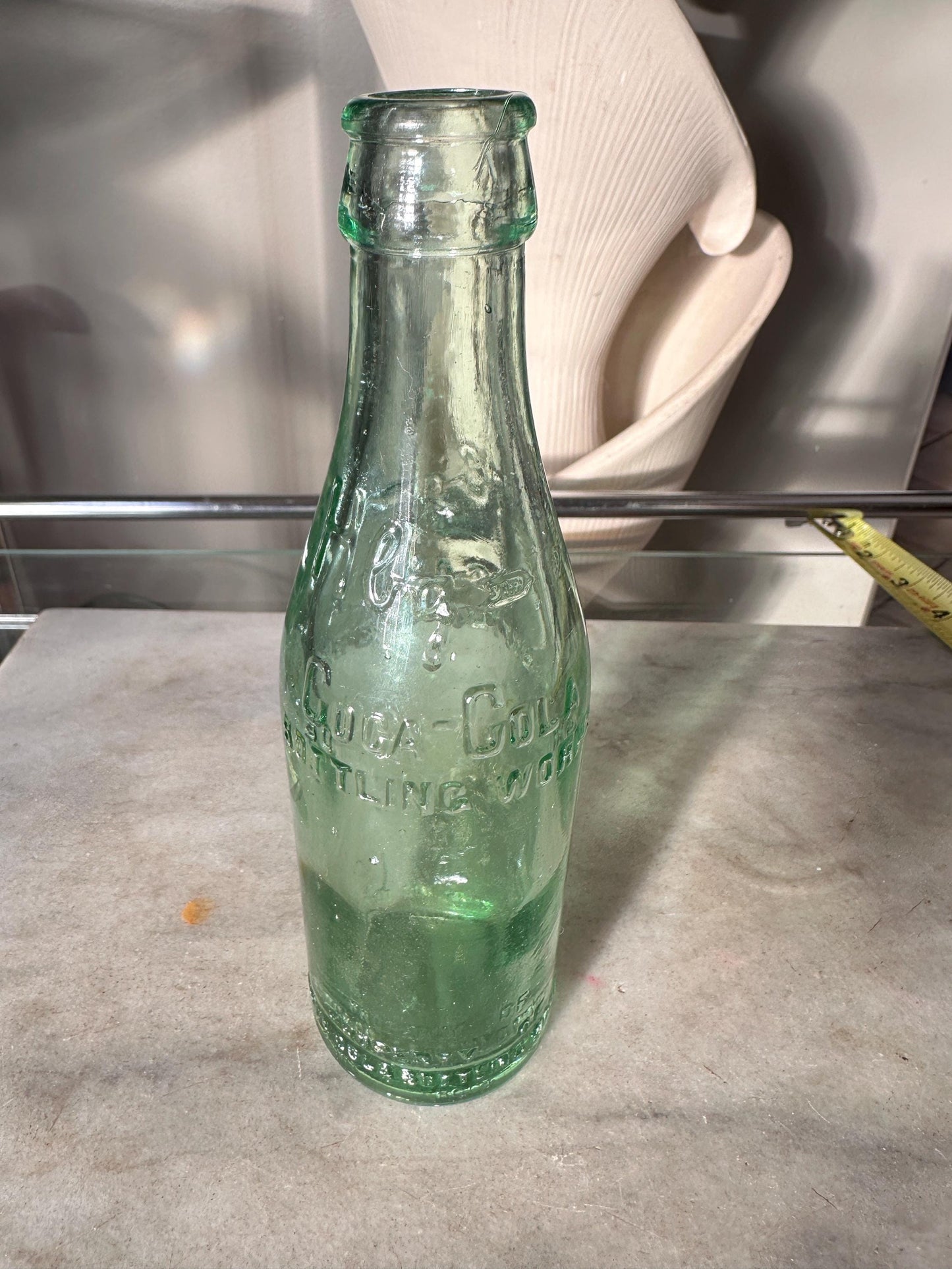Vintage HBG Coca-Cola Bottling Works Green Glass Bottle – 7 fl oz – Embossed Straight-Side Soda Bottle