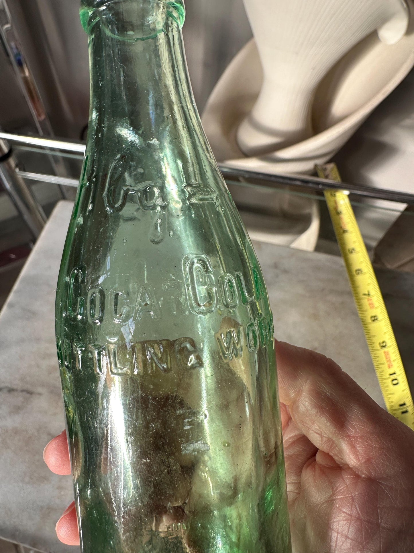Vintage HBG Coca-Cola Bottling Works Green Glass Bottle – 7 fl oz – Embossed Straight-Side Soda Bottle