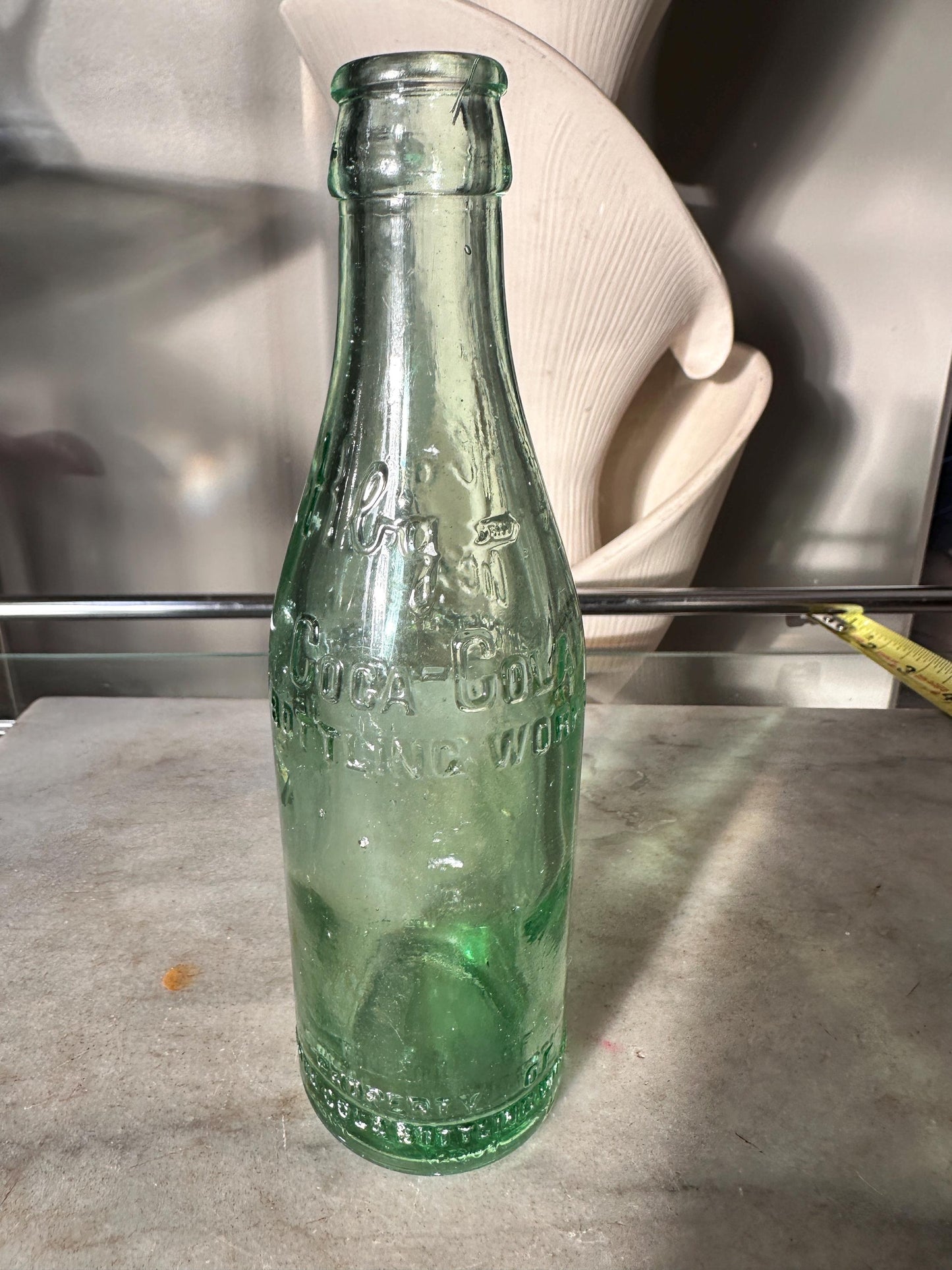 Vintage HBG Coca-Cola Bottling Works Green Glass Bottle – 7 fl oz – Embossed Straight-Side Soda Bottle
