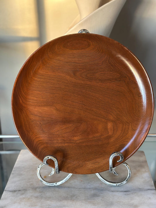 1949 Hand Carved Wood Tray, Rustic Farmhouse Decor (14.5 inch), Artist Signed, Cottagecore