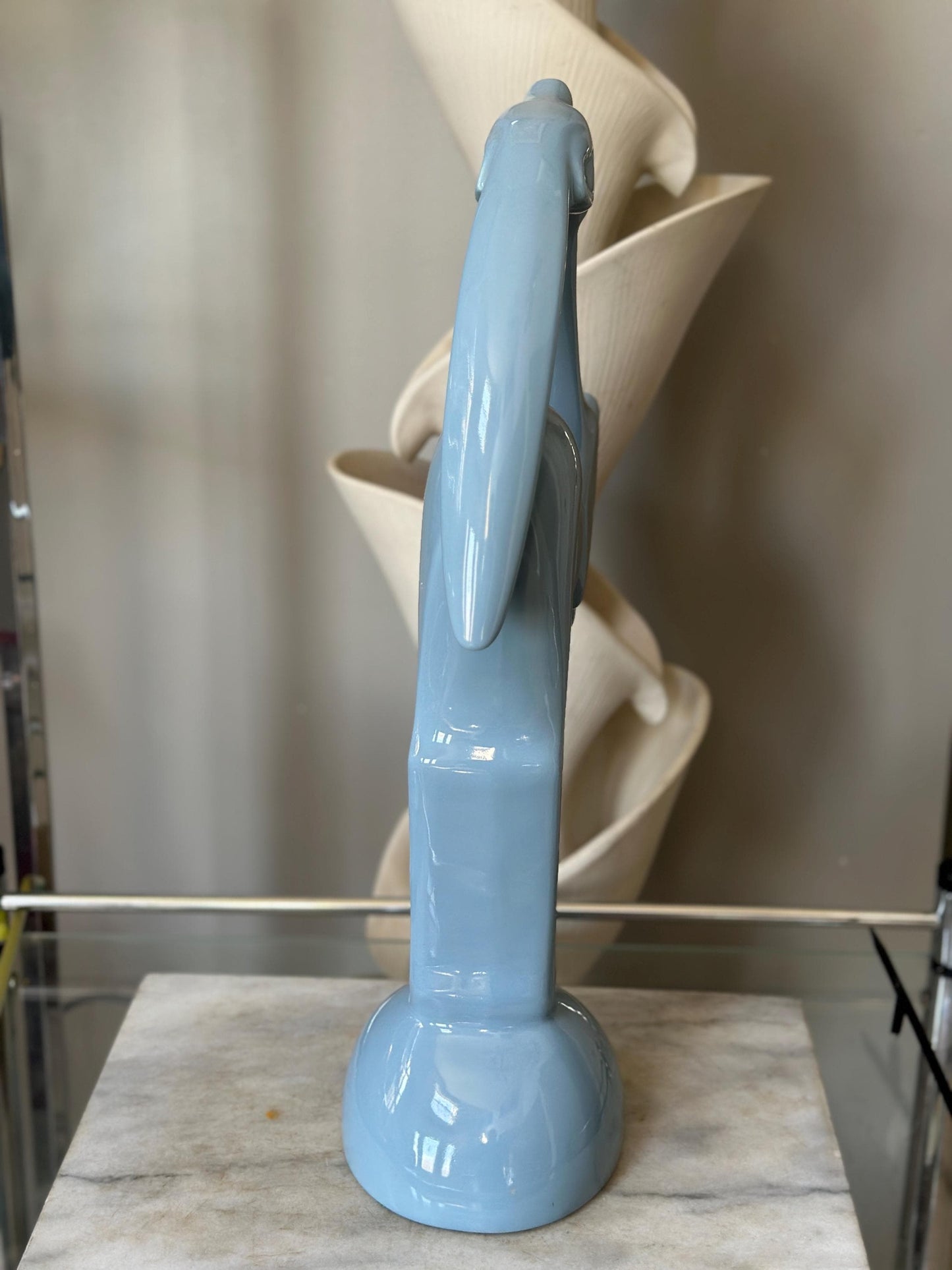 Vintage Haeger Pottery Gazelle Sculpture – Blue Art Deco MCM Ceramic (1979)