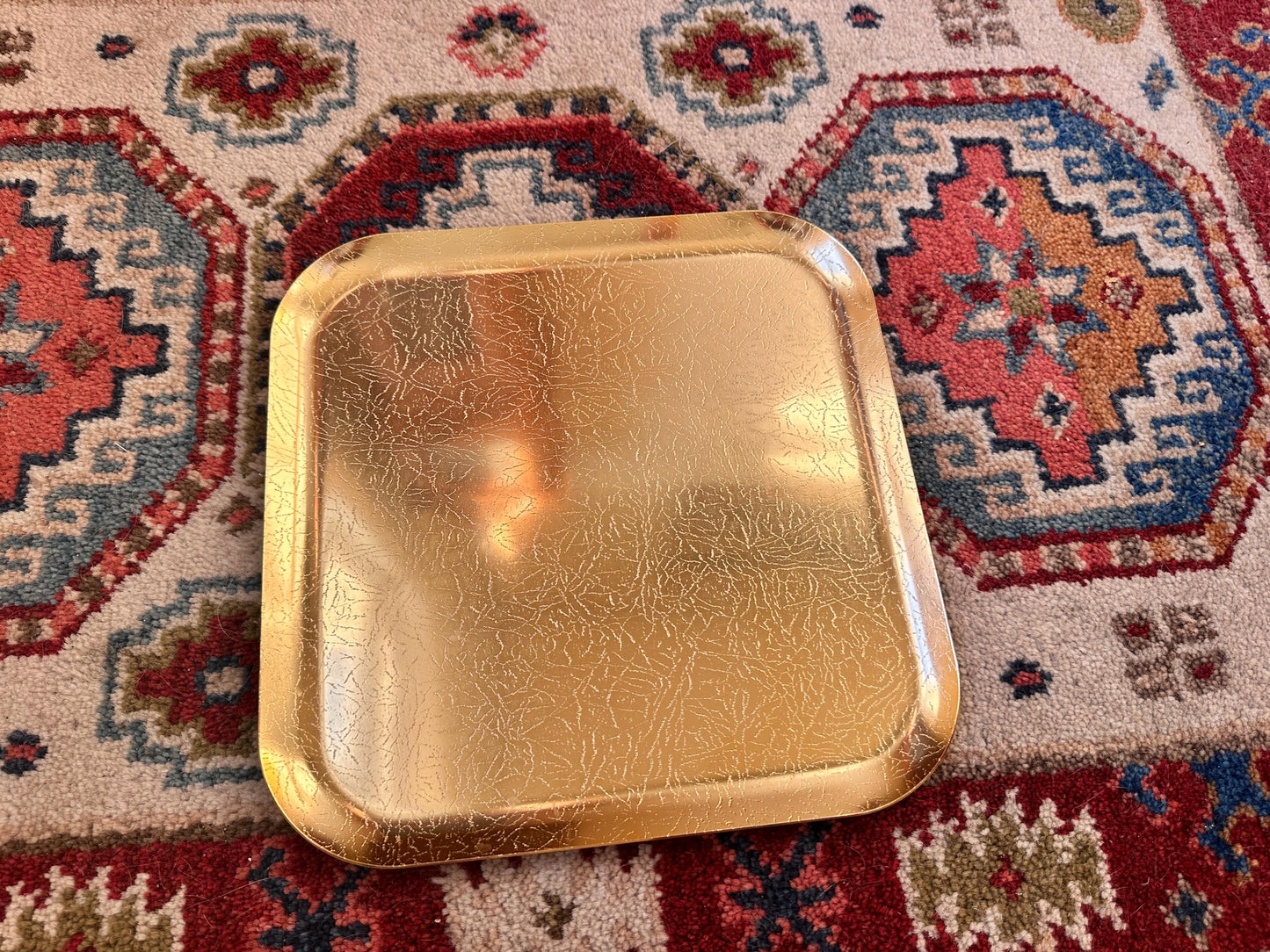 Vintage Wear-Ever Londonderry Gold Anodized Aluminum Square Tray (Original Box)