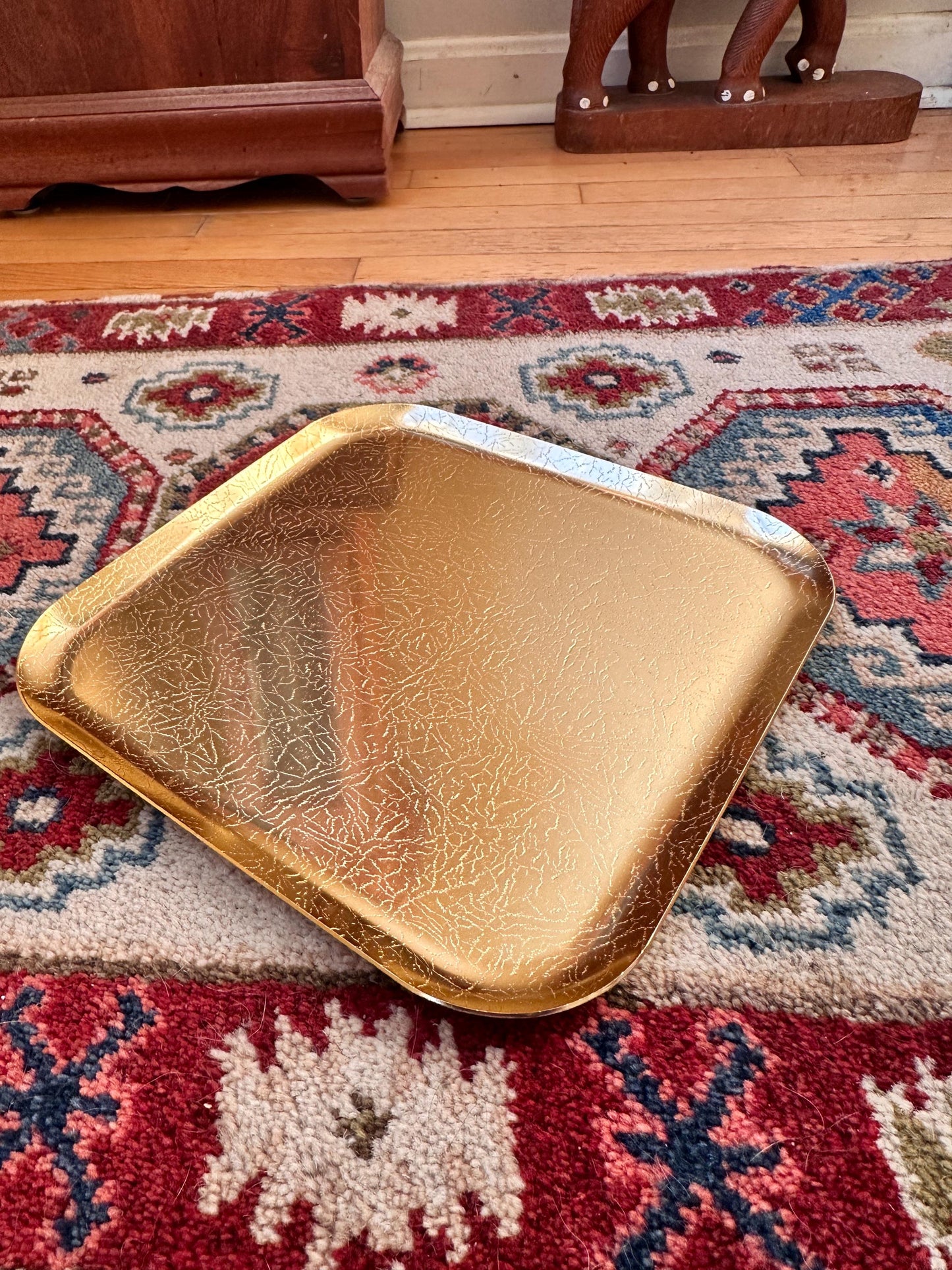 Vintage Wear-Ever Londonderry Gold Anodized Aluminum Square Tray (Original Box)