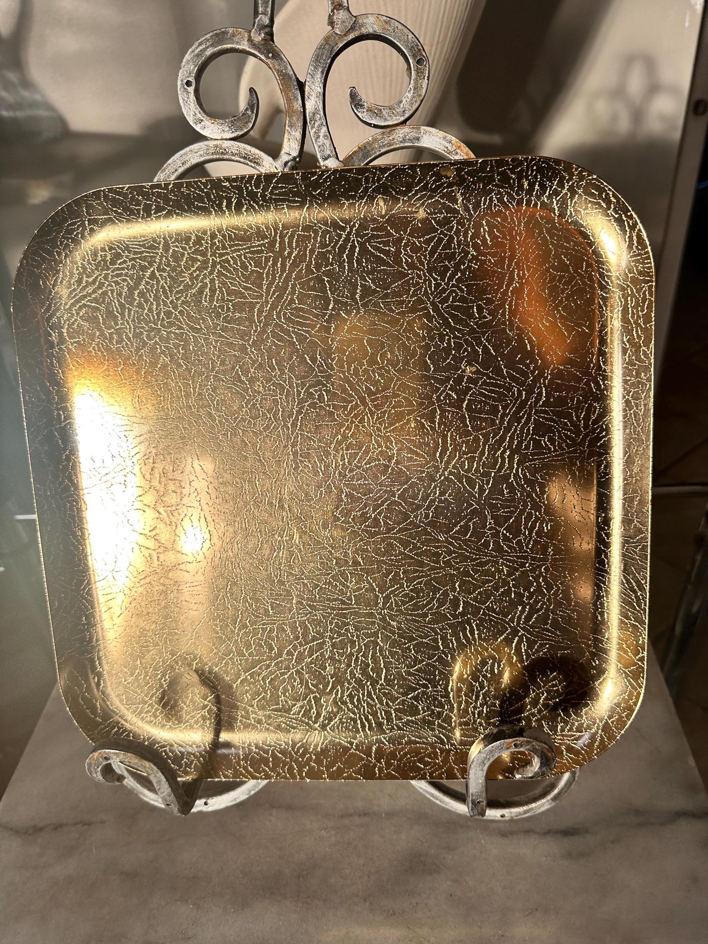 Vintage Wear-Ever Londonderry Gold Anodized Aluminum Square Tray (Original Box)