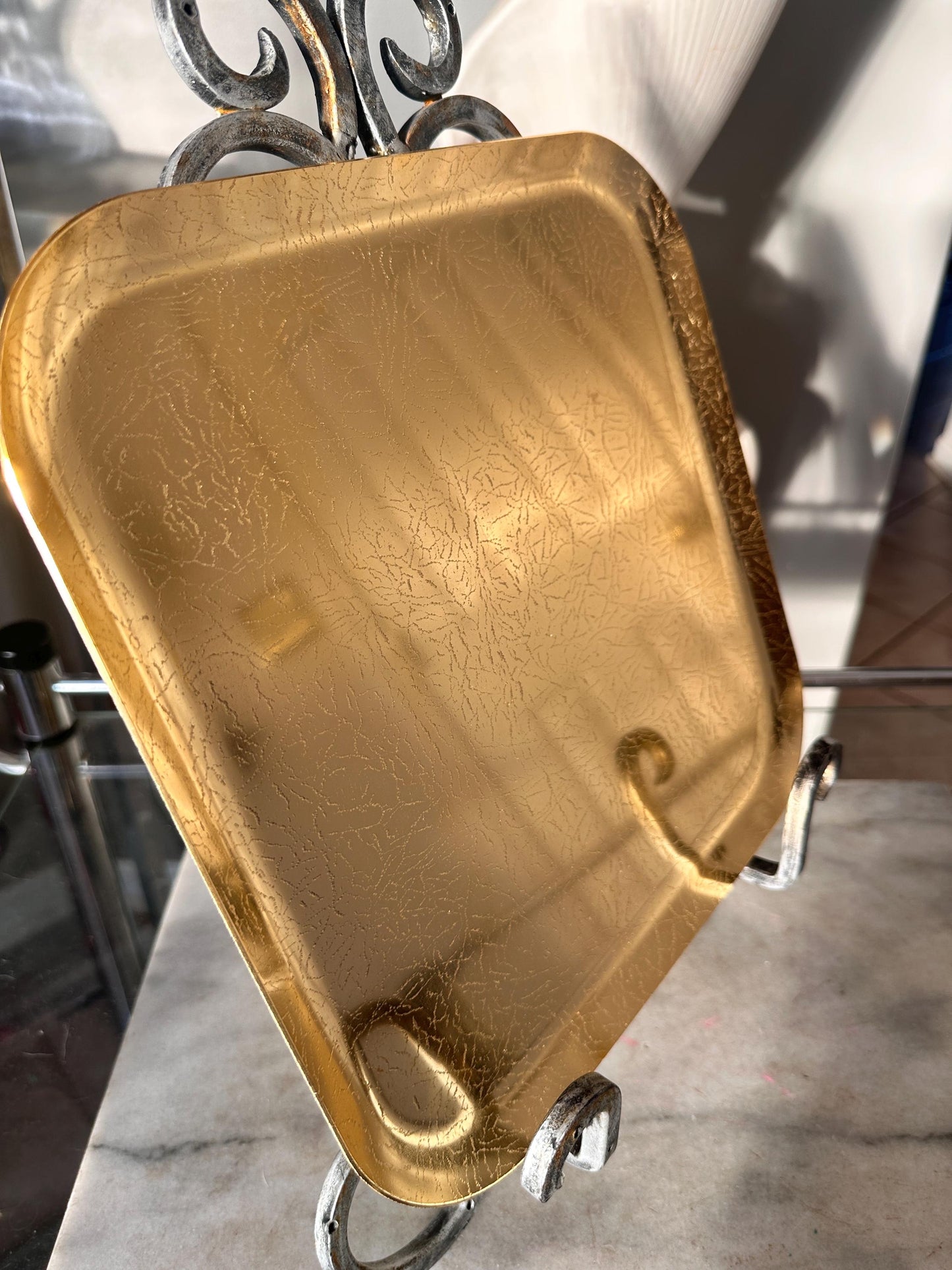 Vintage Wear-Ever Londonderry Gold Anodized Aluminum Square Tray (Original Box)