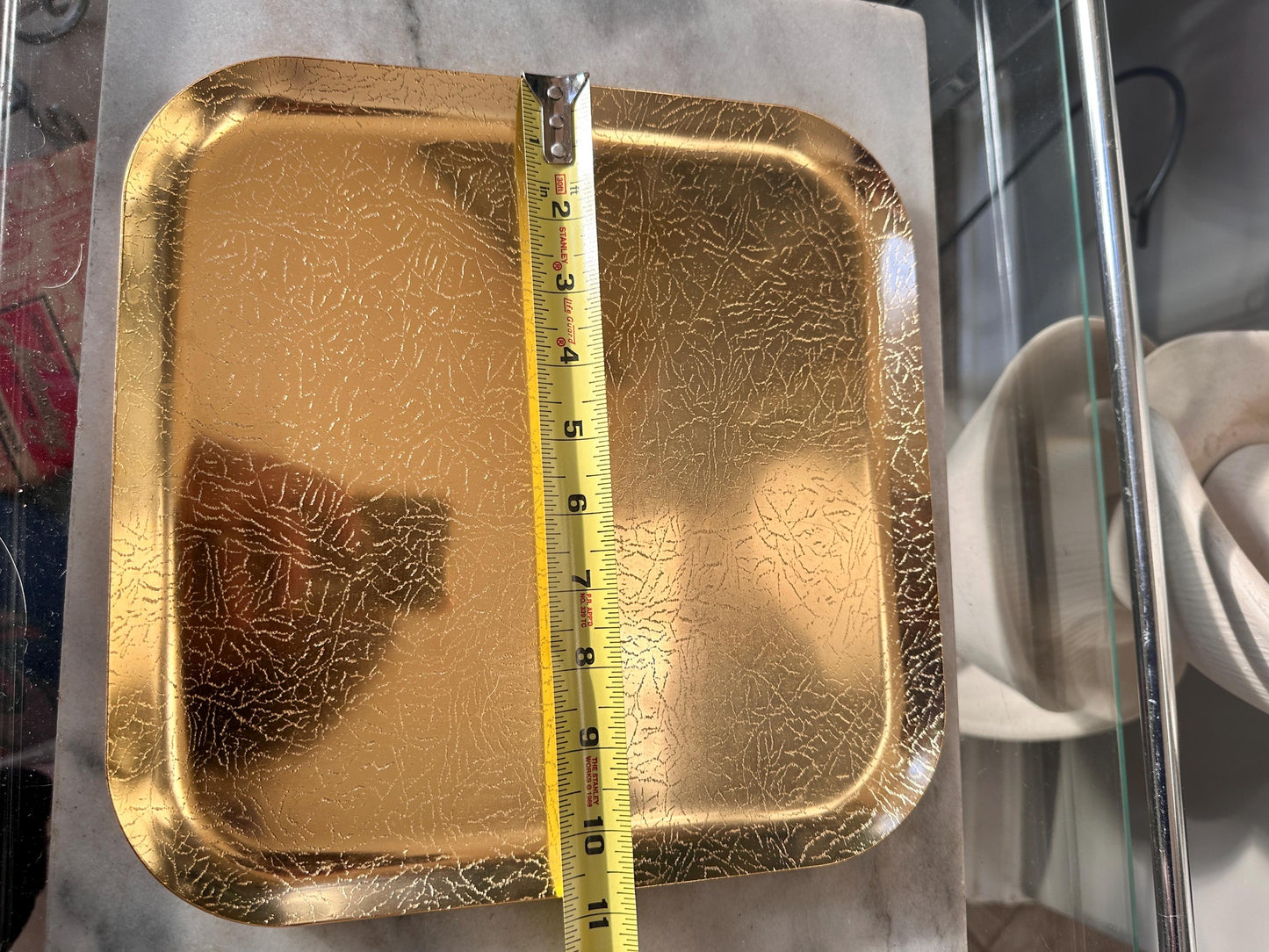 Vintage Wear-Ever Londonderry Gold Anodized Aluminum Square Tray (Original Box)