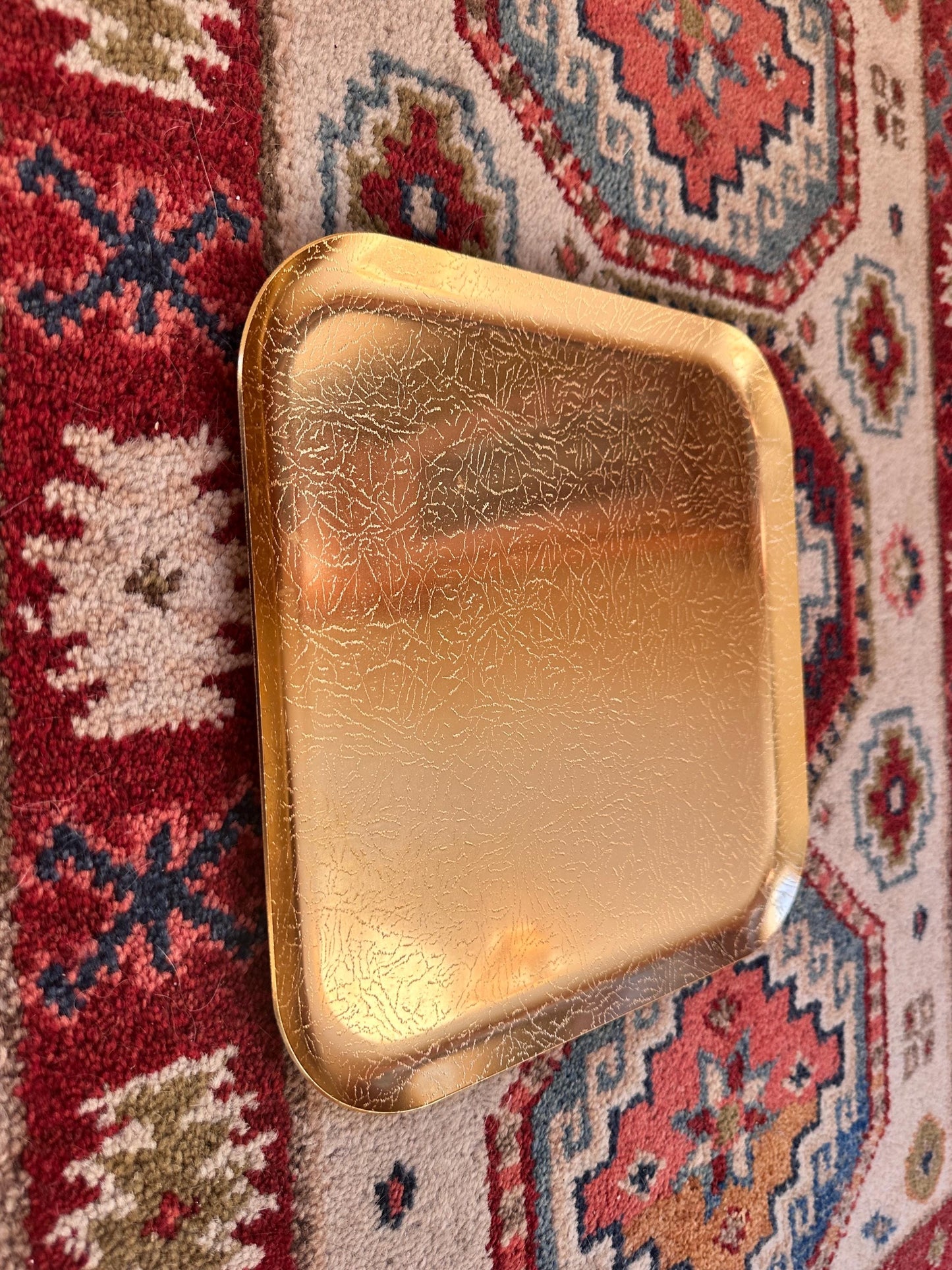 Vintage Wear-Ever Londonderry Gold Anodized Aluminum Square Tray (Original Box)