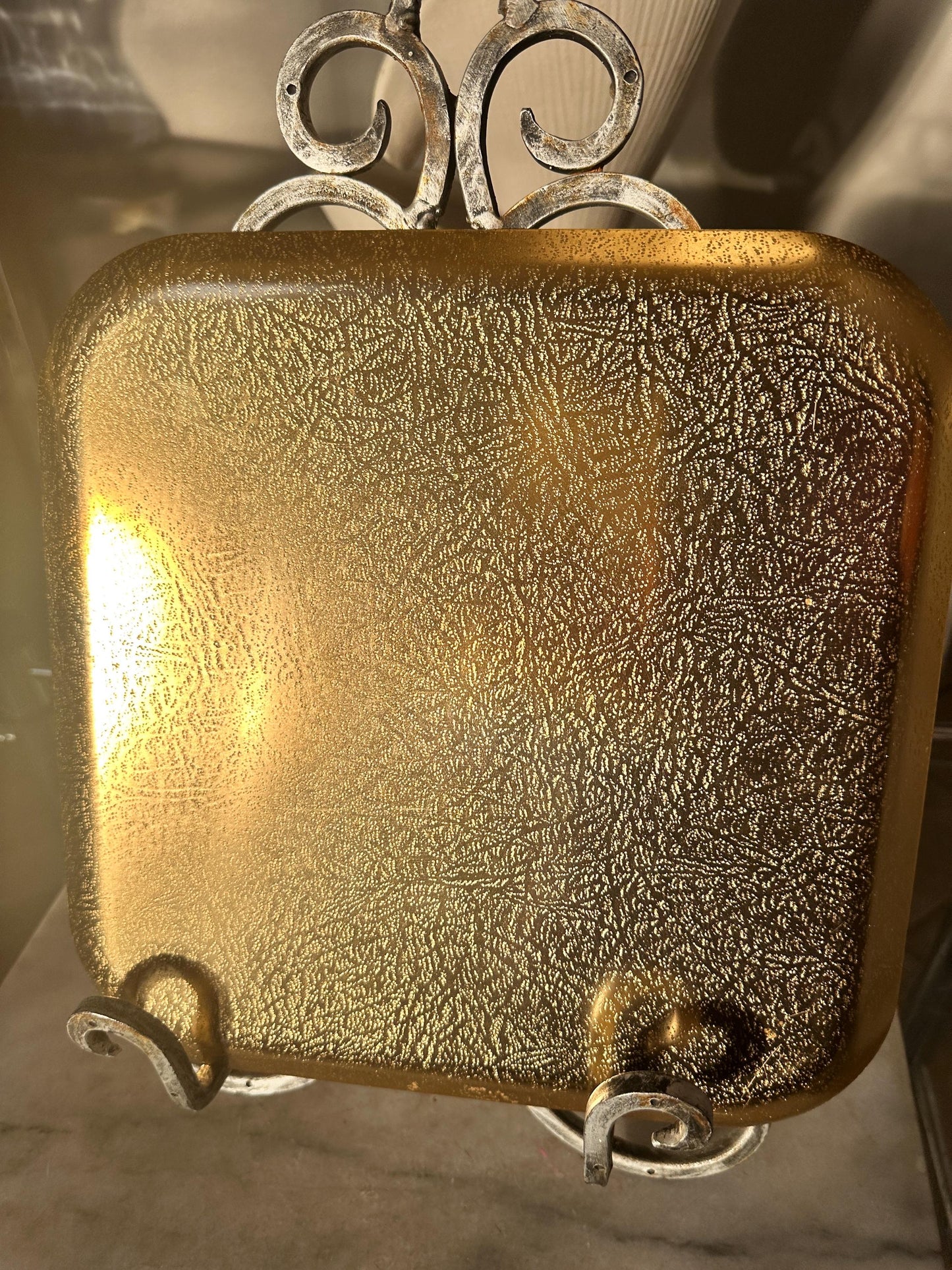 Vintage Wear-Ever Londonderry Gold Anodized Aluminum Square Tray (Original Box)