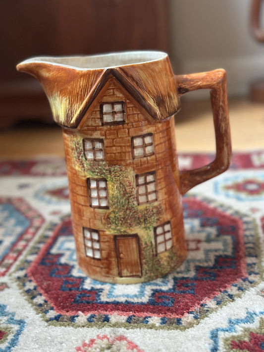 Vintage Price Kensington Ceramic Pitcher | Ye Olde Cottage Pattern | English Cottagecore Kitchen Decor | Collectible Creamer Jug