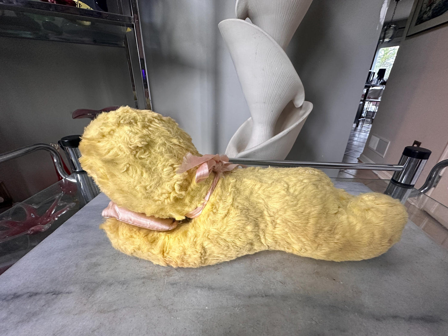 Vintage Rubber-Faced Plush Baby Dolls – Set of 2 – One sleeping Yellow +  One Blue– Mid Century Stuffed Babies – Plush Collectibles