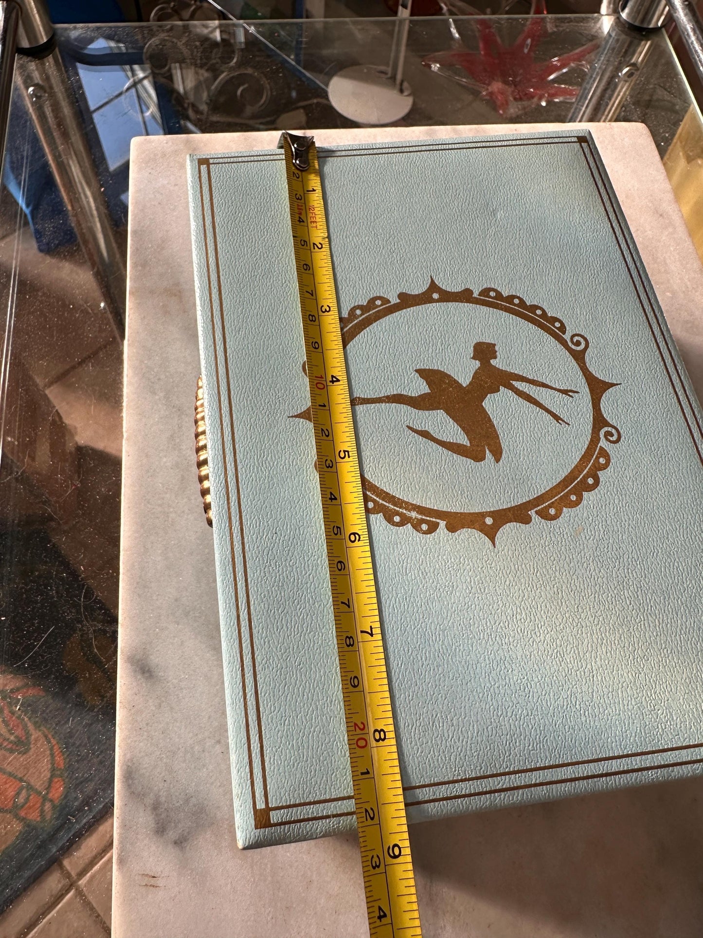 Vintage Powder Blue & Pink Ballerina Musical Jewelry Box – Mid Century Jewelry Chest – Retro Girl’s Keepsake Box – 8.5” x 4”