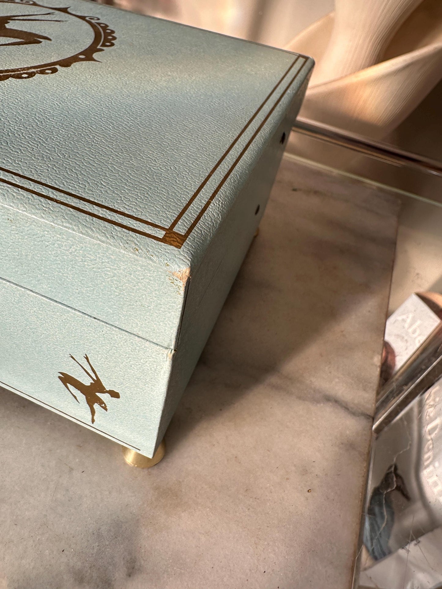 Vintage Powder Blue & Pink Ballerina Musical Jewelry Box – Mid Century Jewelry Chest – Retro Girl’s Keepsake Box – 8.5” x 4”